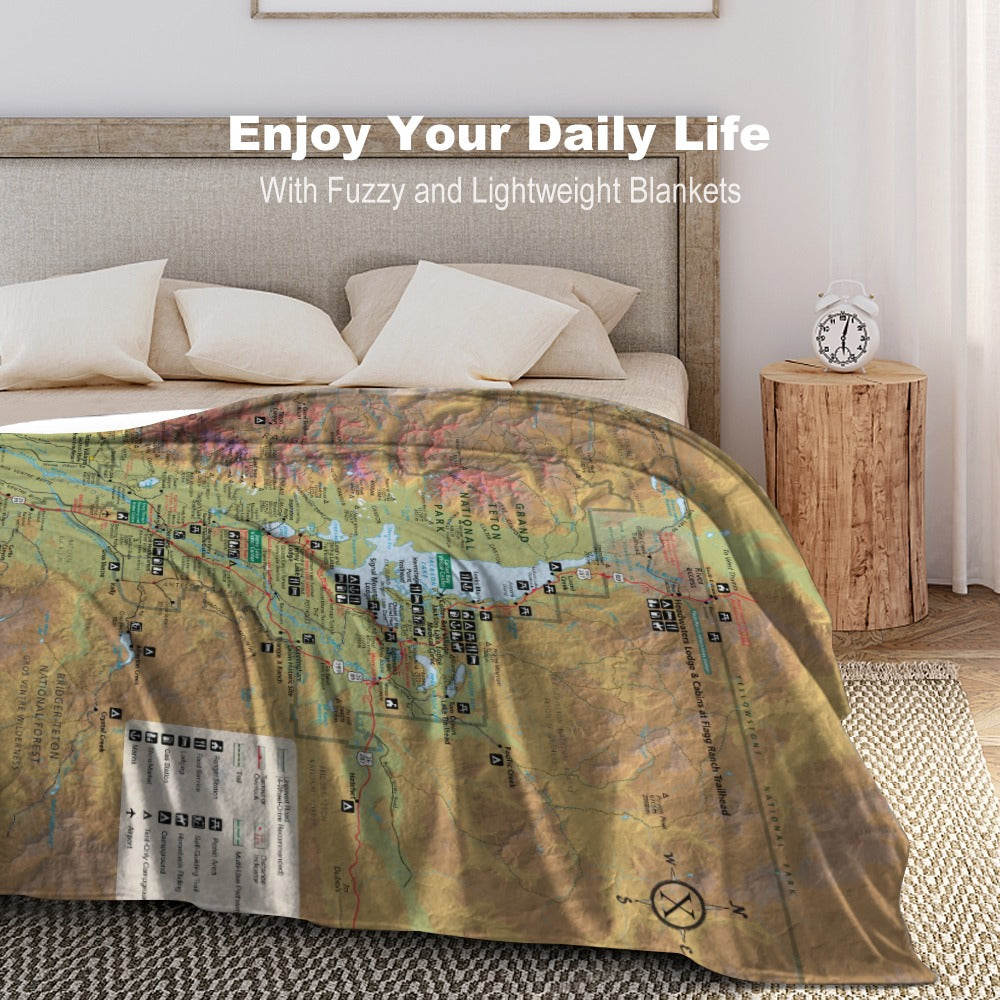 Grand Teton National Park Super Soft Flannel Blanket