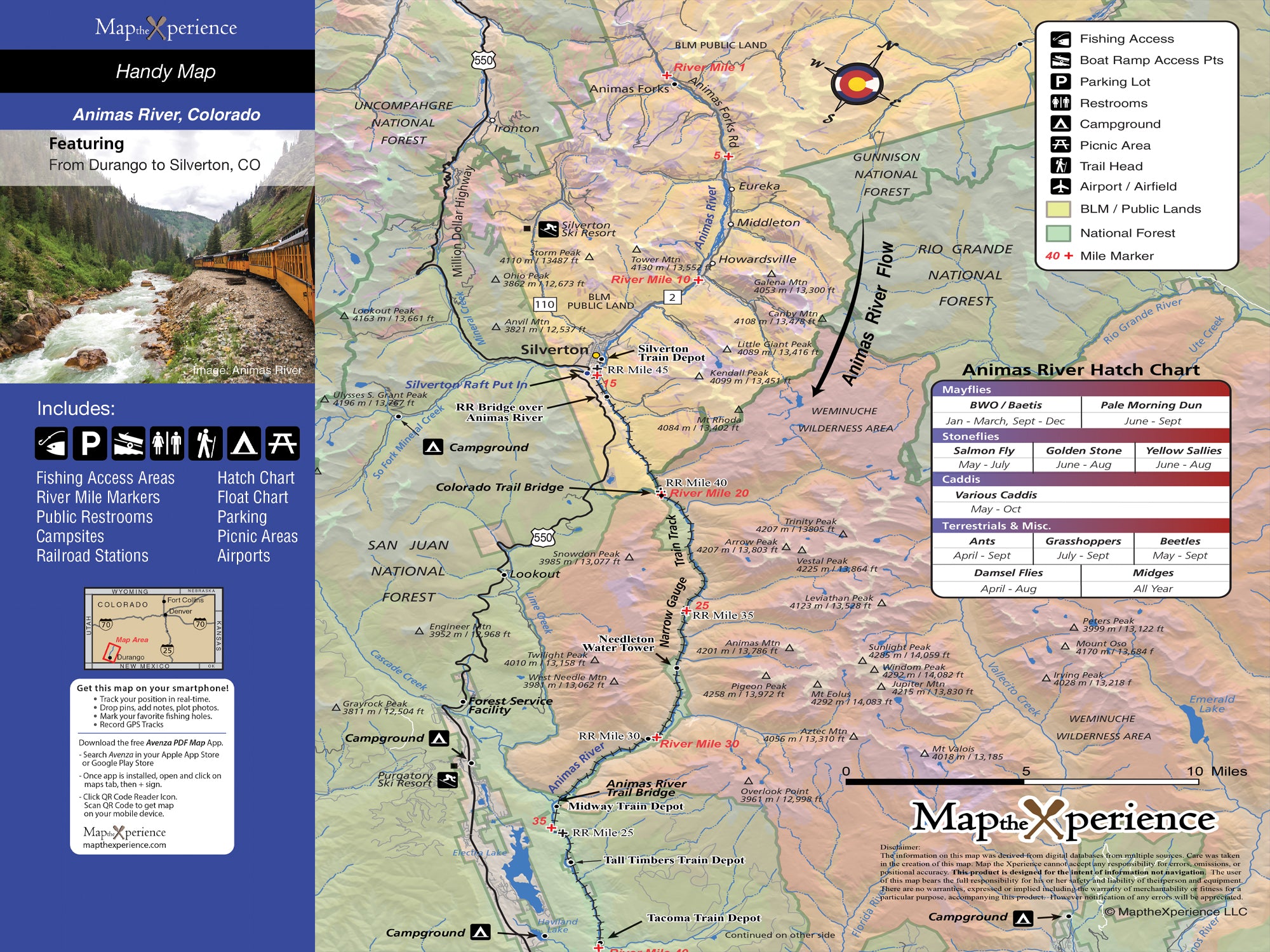 Animas River Colorado Fly Fishing Map