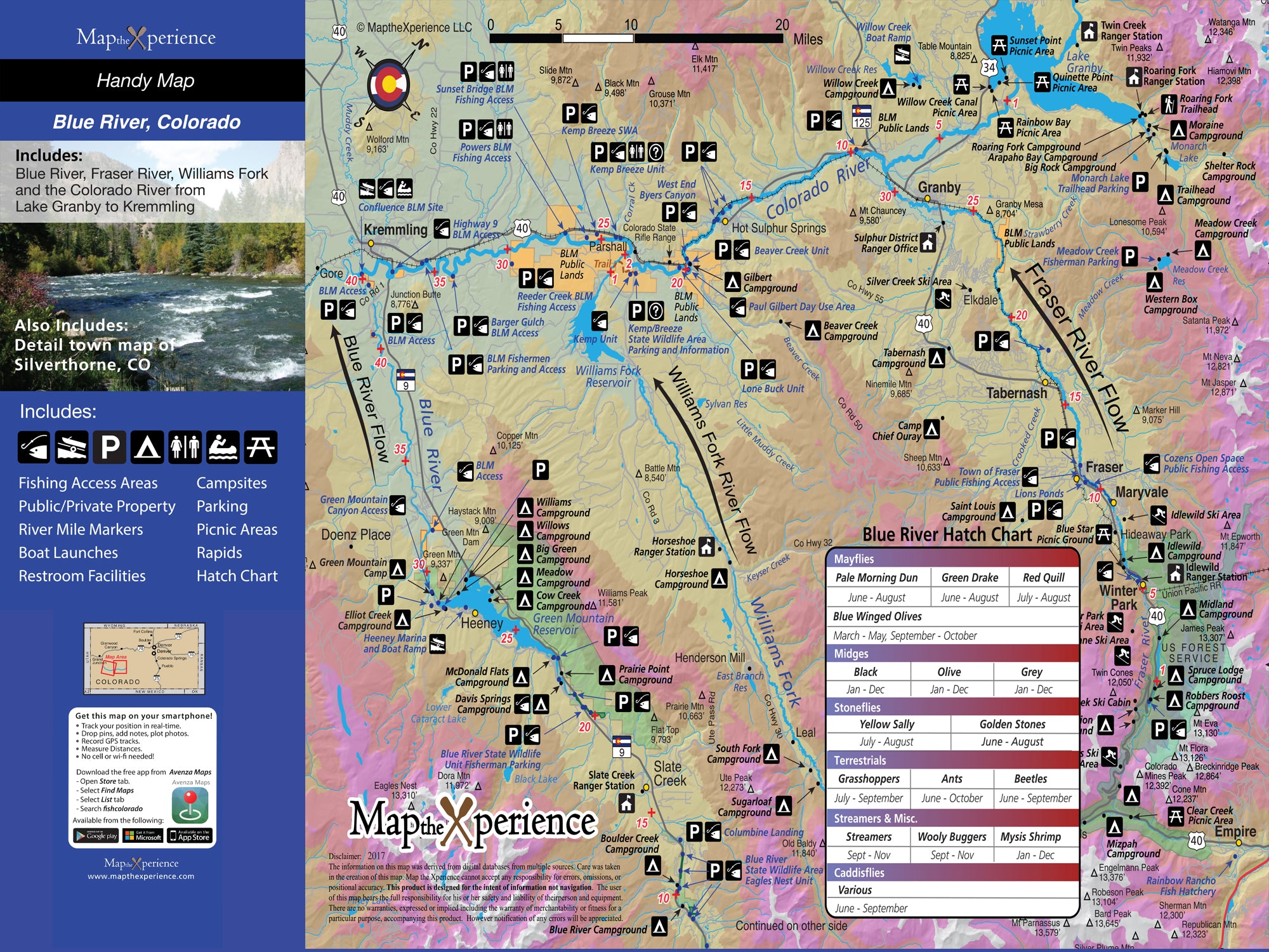 Blue River, Colorado Pocket Fishing Map