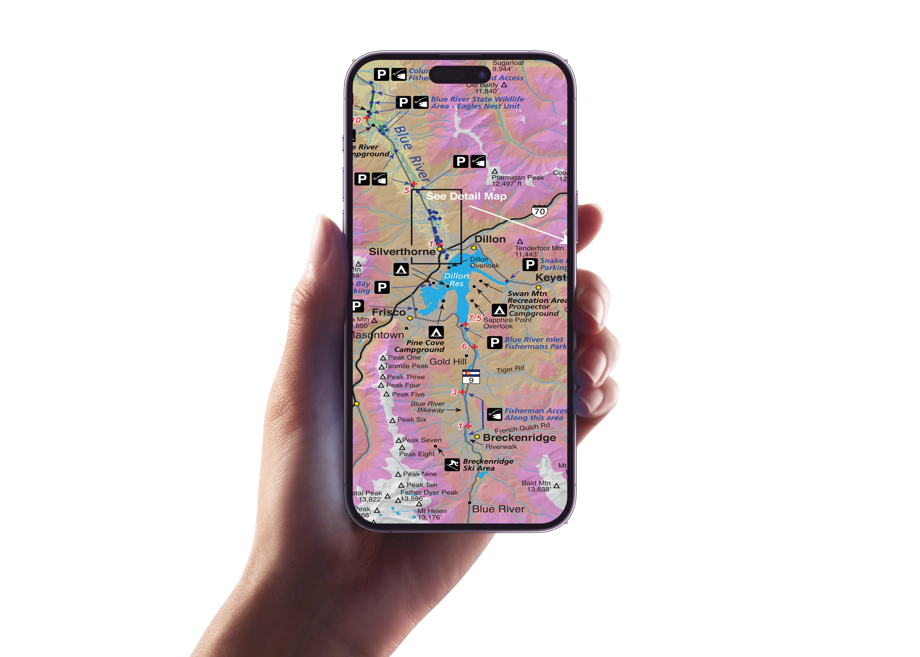 Blue River Colorado Mobile GPS Fishing Map