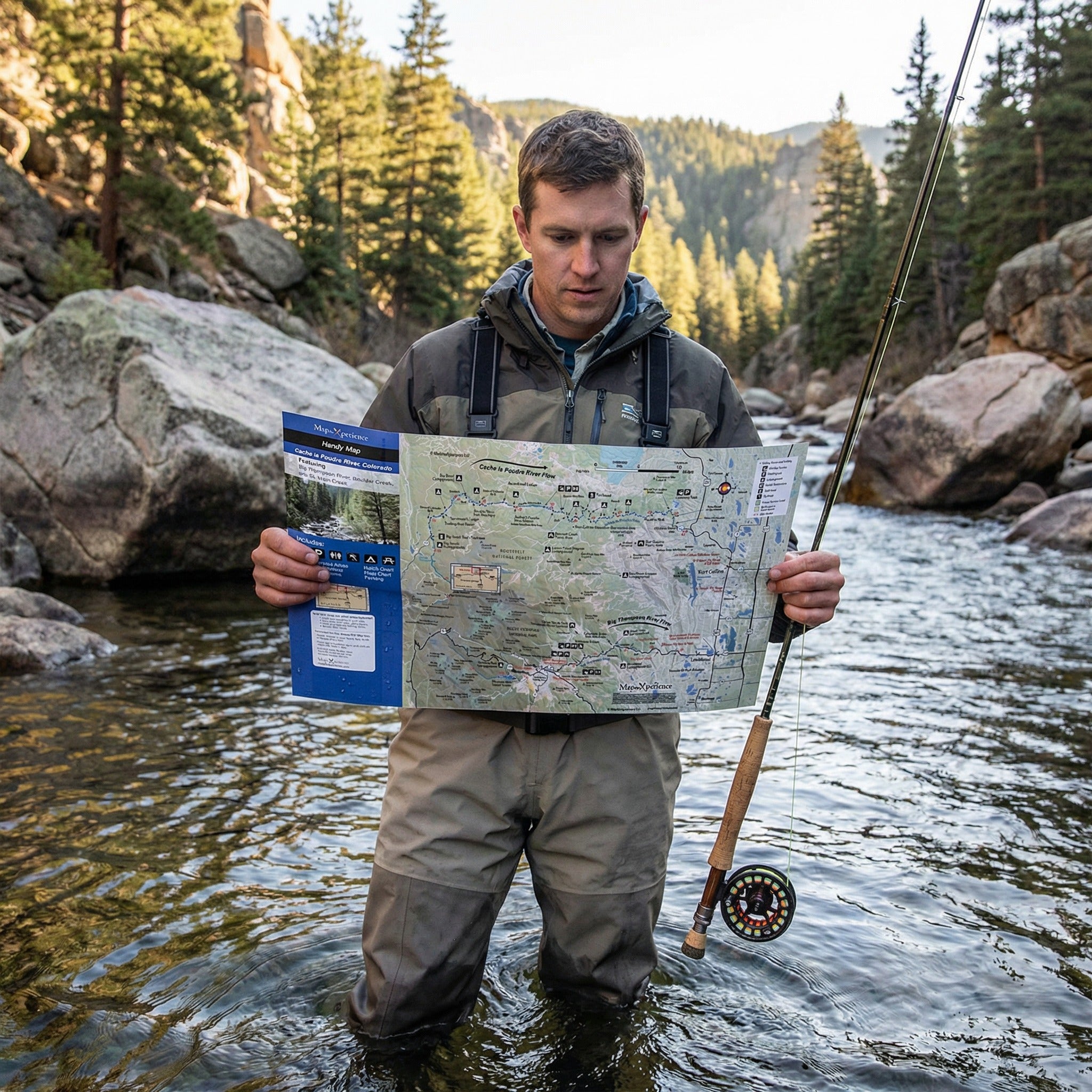 Cache la Poudre River Colorado Fly Fishing Map