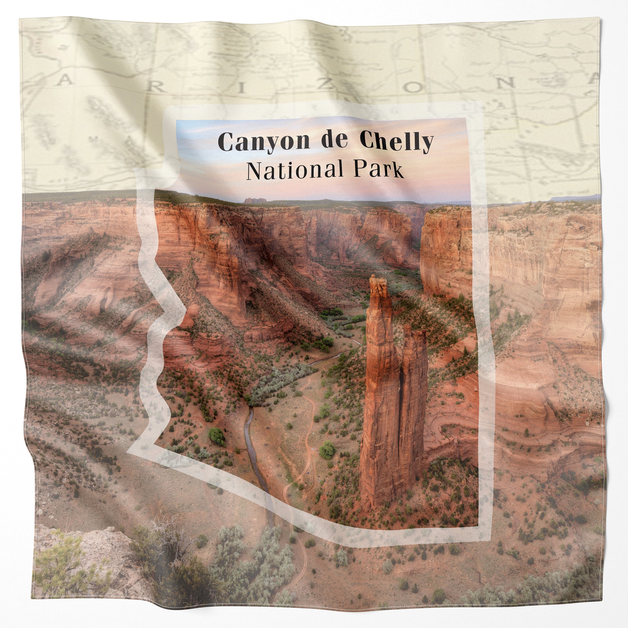 Canyon De Chelly National Monument Handy Map Microfiber Bandana