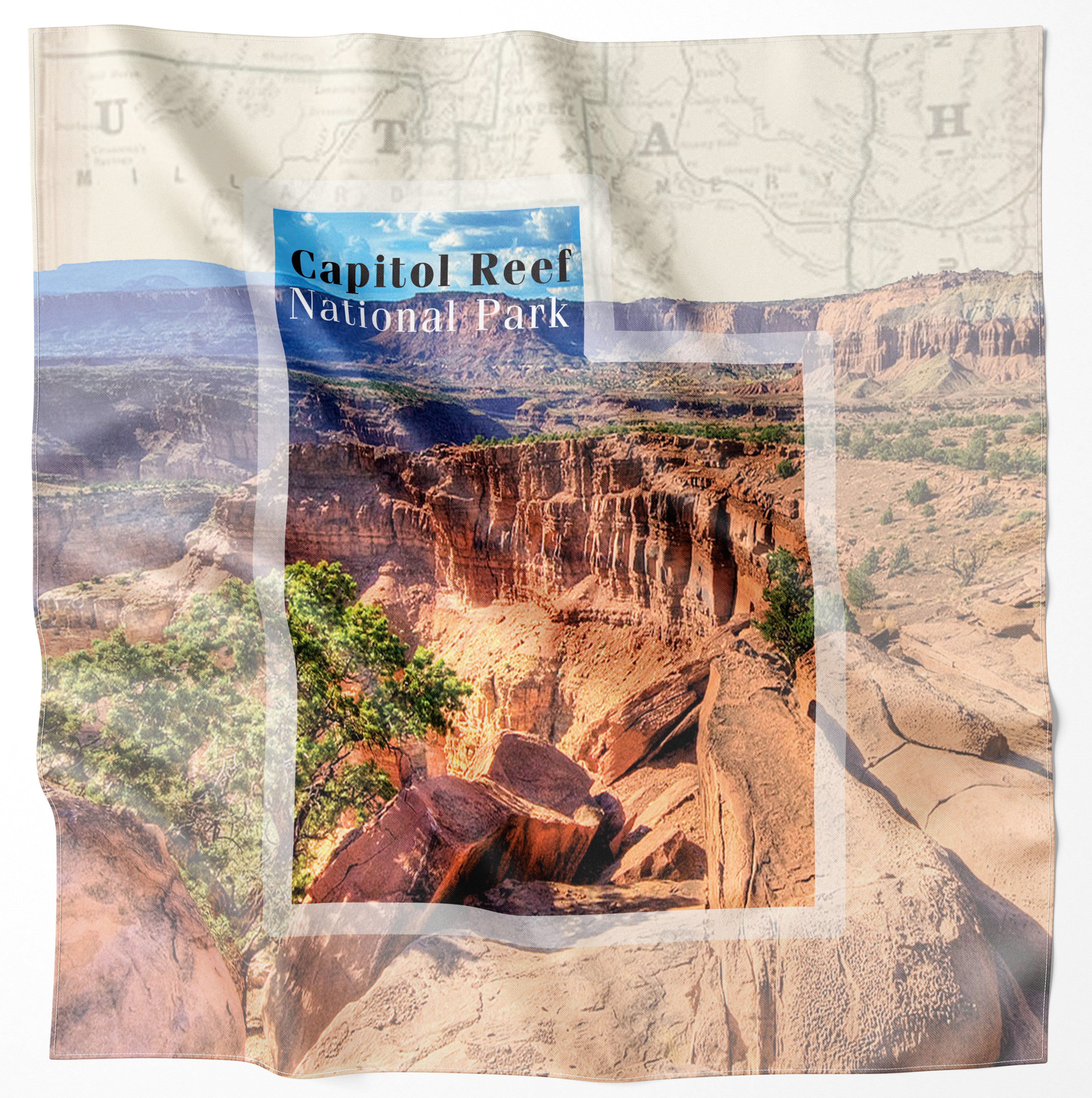 Capitol Reef National Park Handy Map Microfiber Bandana