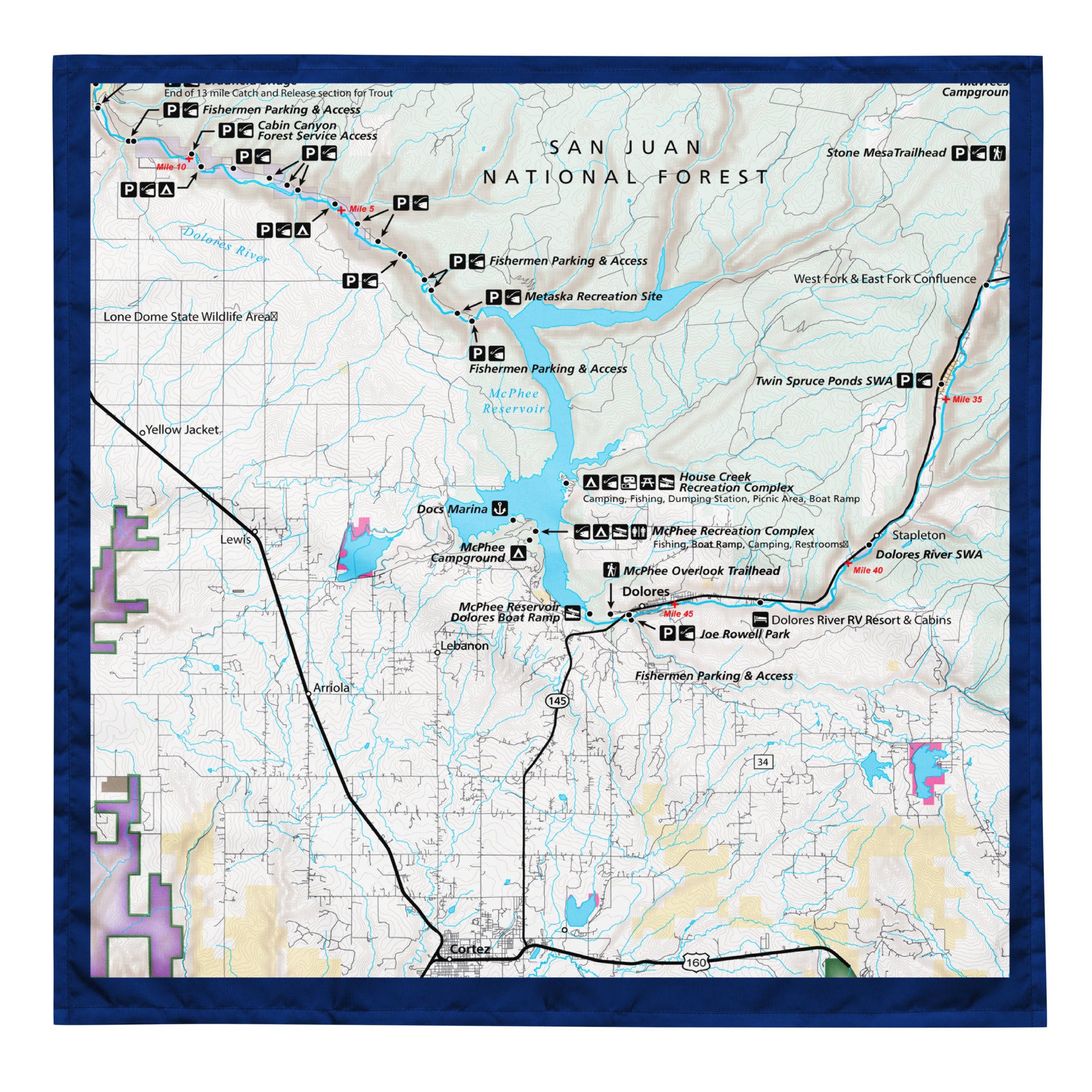 Dolores River Colorado Map Bandanakup