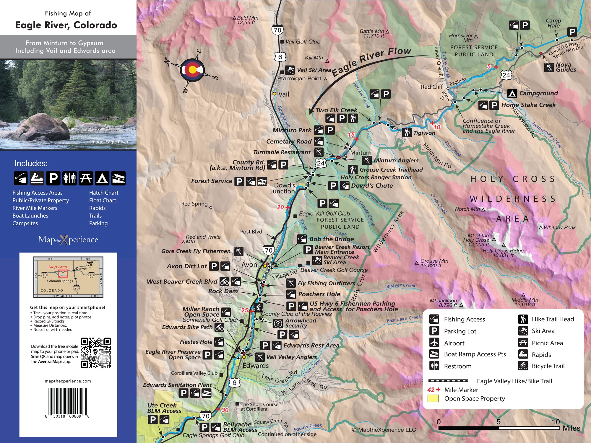 Eagle River, Colorado Pocket Fishing Map