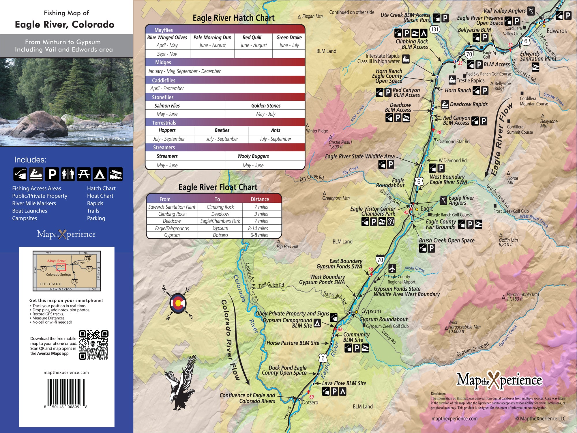 Eagle River, Colorado Pocket Fishing Map