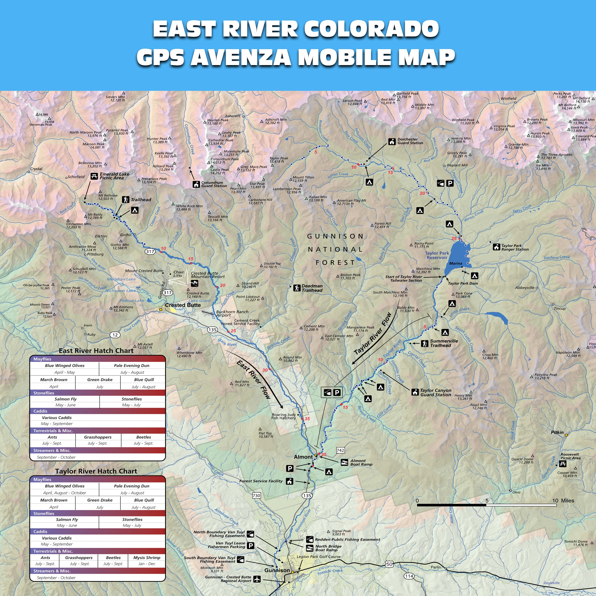 East River Colorado Mobile GPS Fishing Map