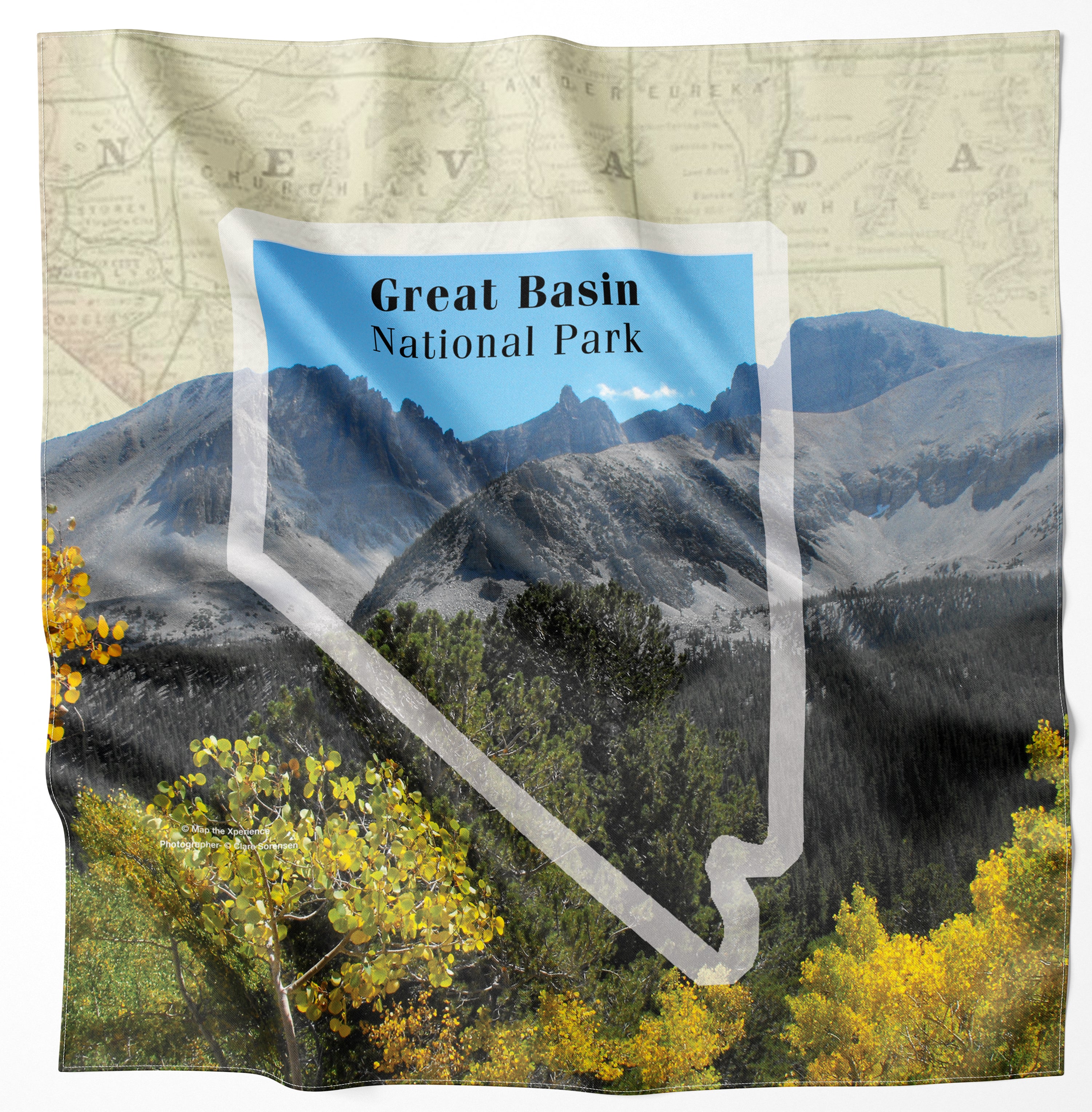 Great Basin National Park Handy Map Microfiber Bandana