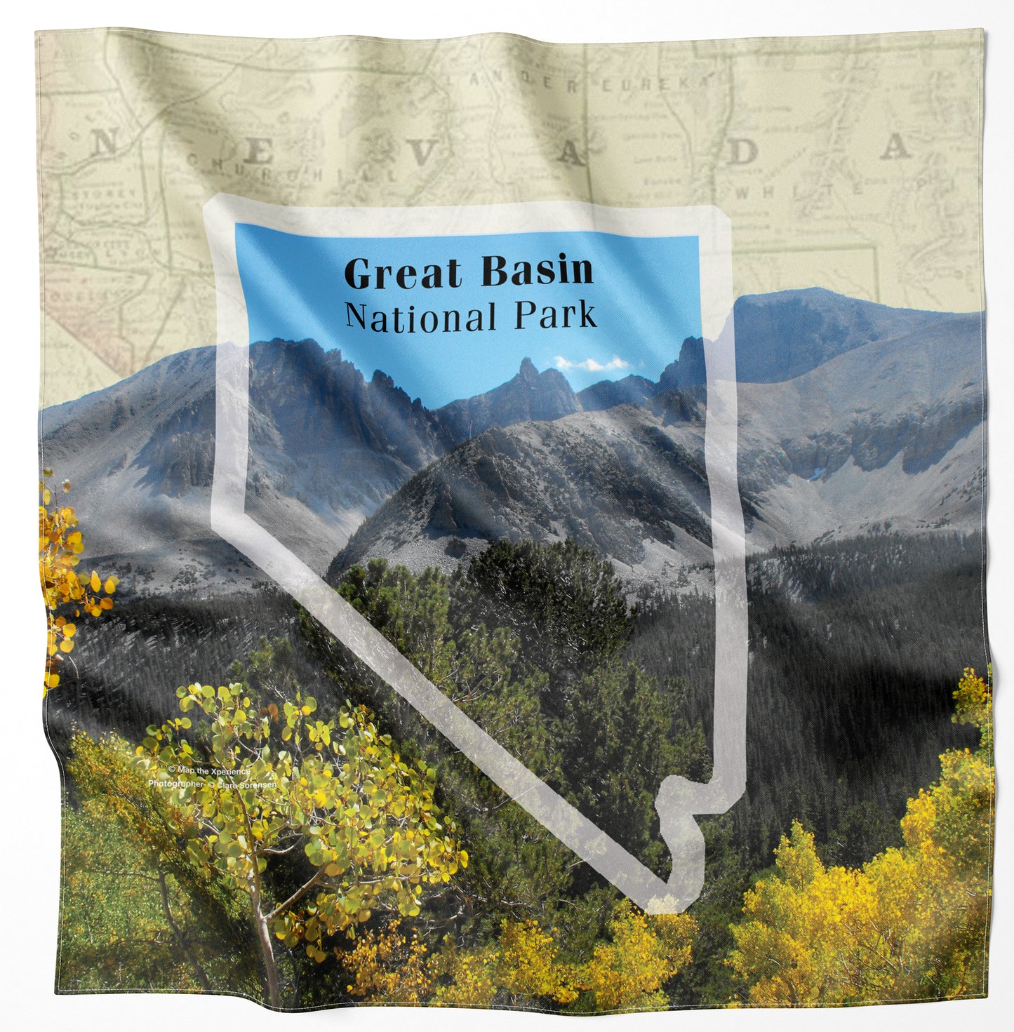Great Basin National Park Handy Map Microfiber Bandana
