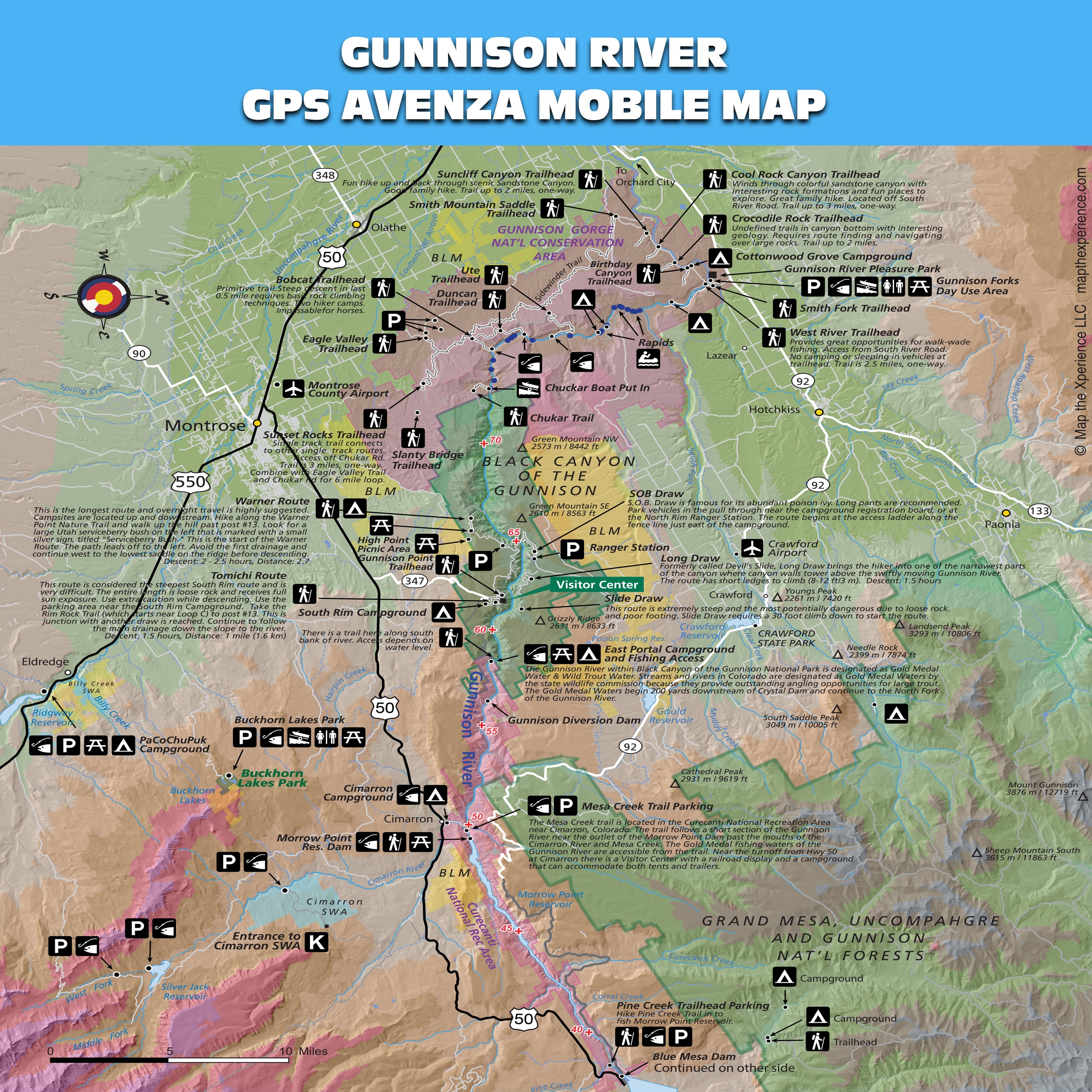Gunnison River Colorado Mobile GPS Fishing Map