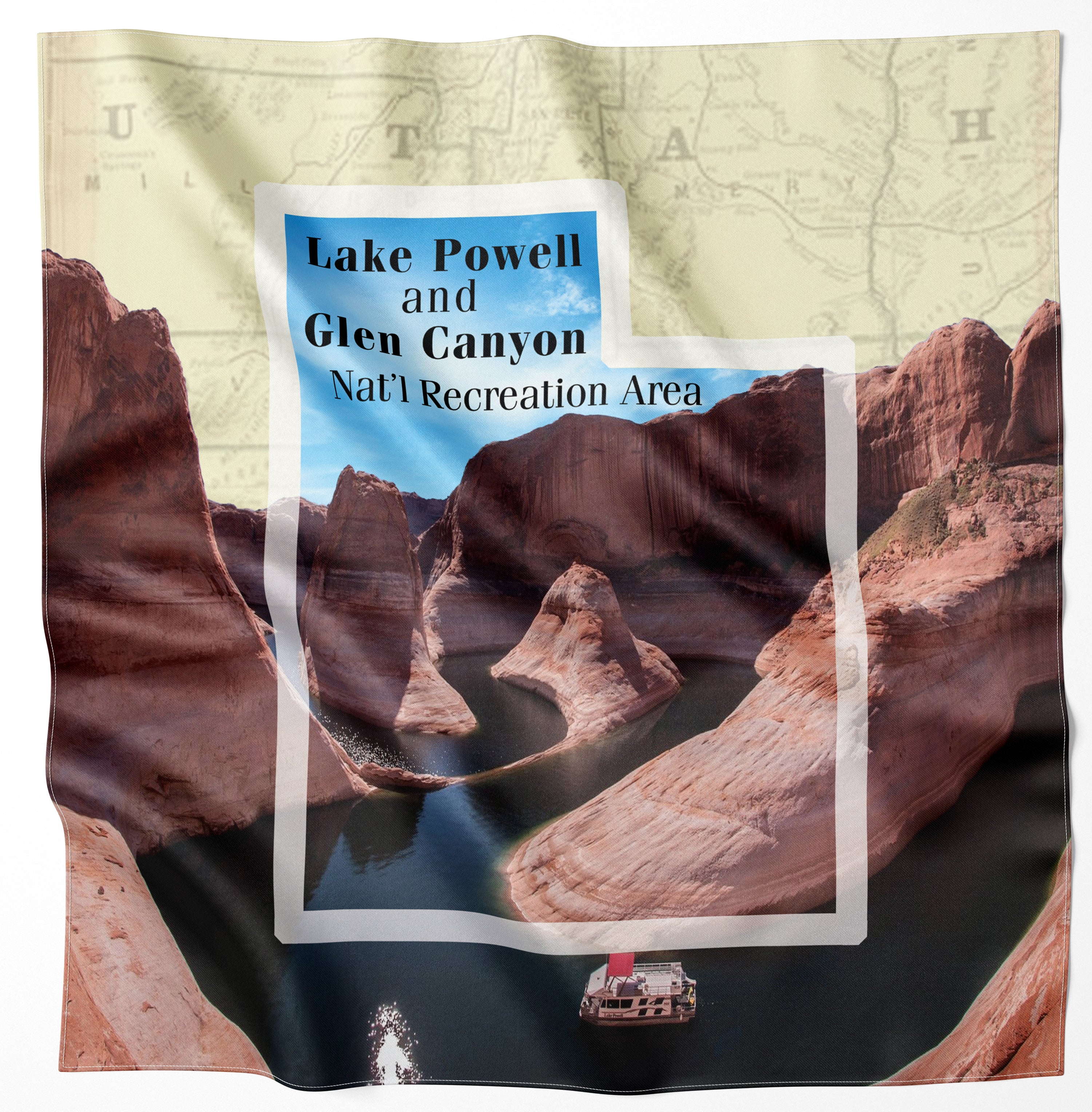Lake Powell Handy Map Microfiber Bandana
