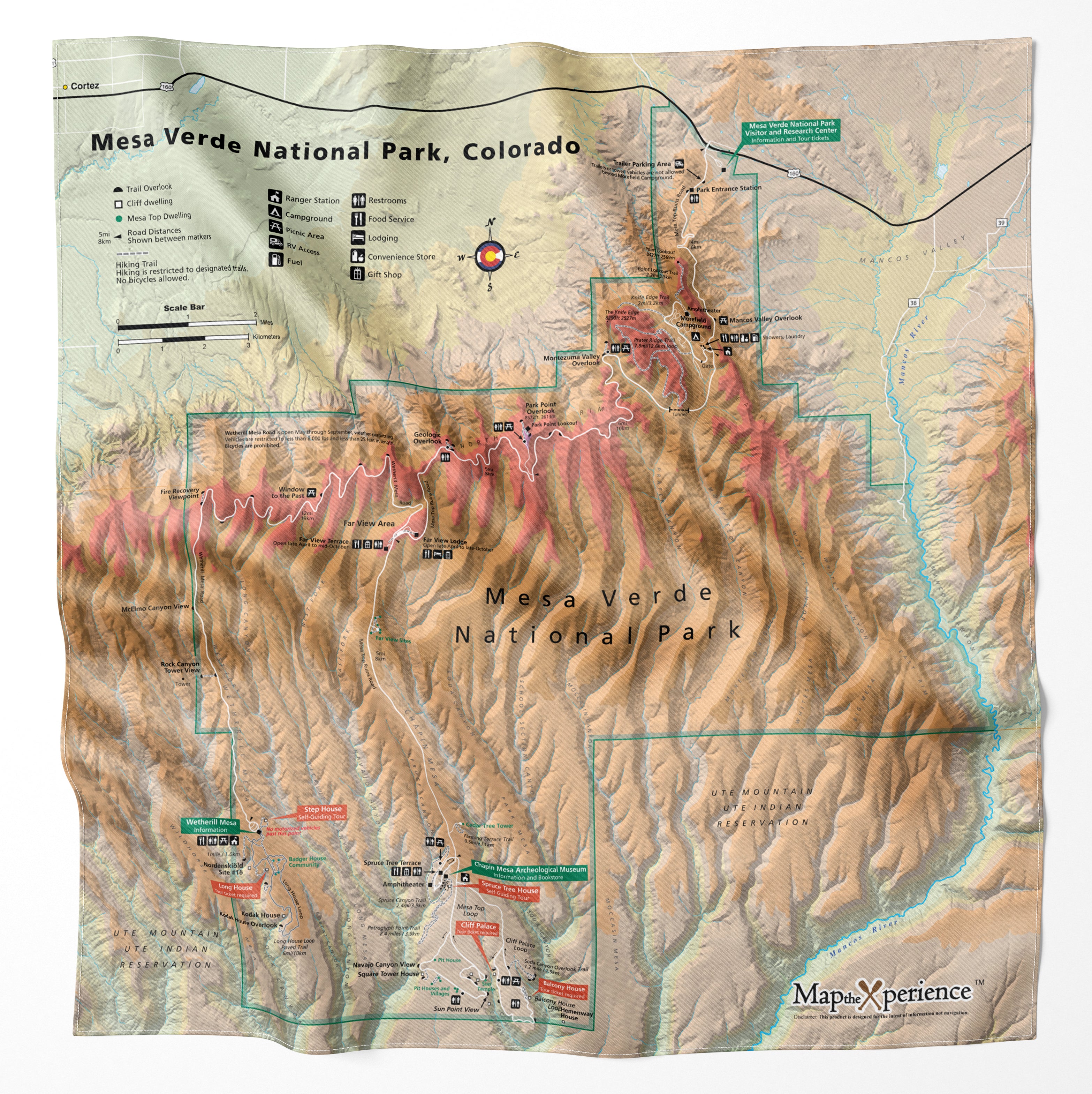 Mesa Verde National Park Handy Map Bandana