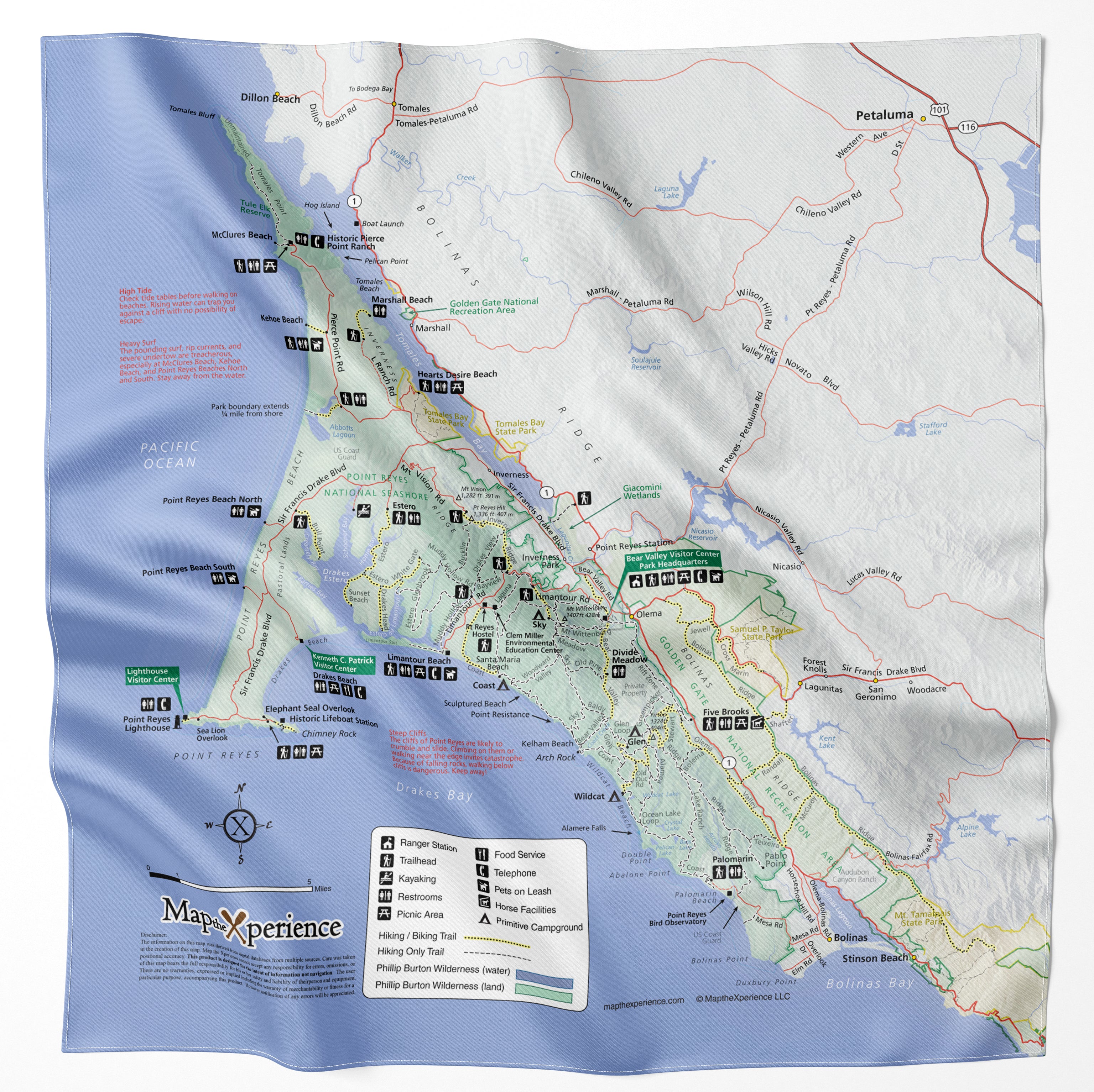 Point Reyes National Seashore Handy Map Bandana