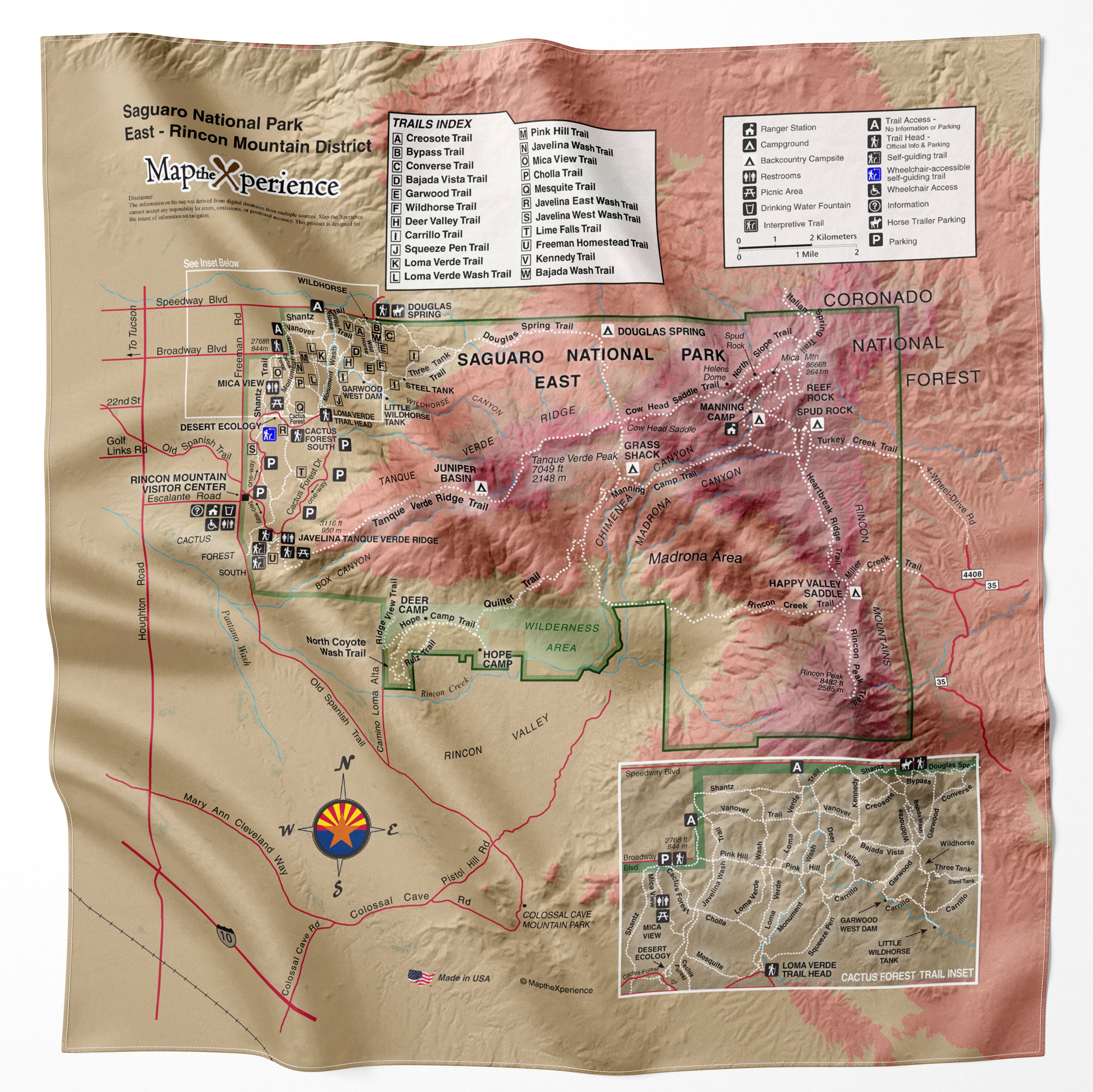 Saguaro National Park Handy Map Bandana