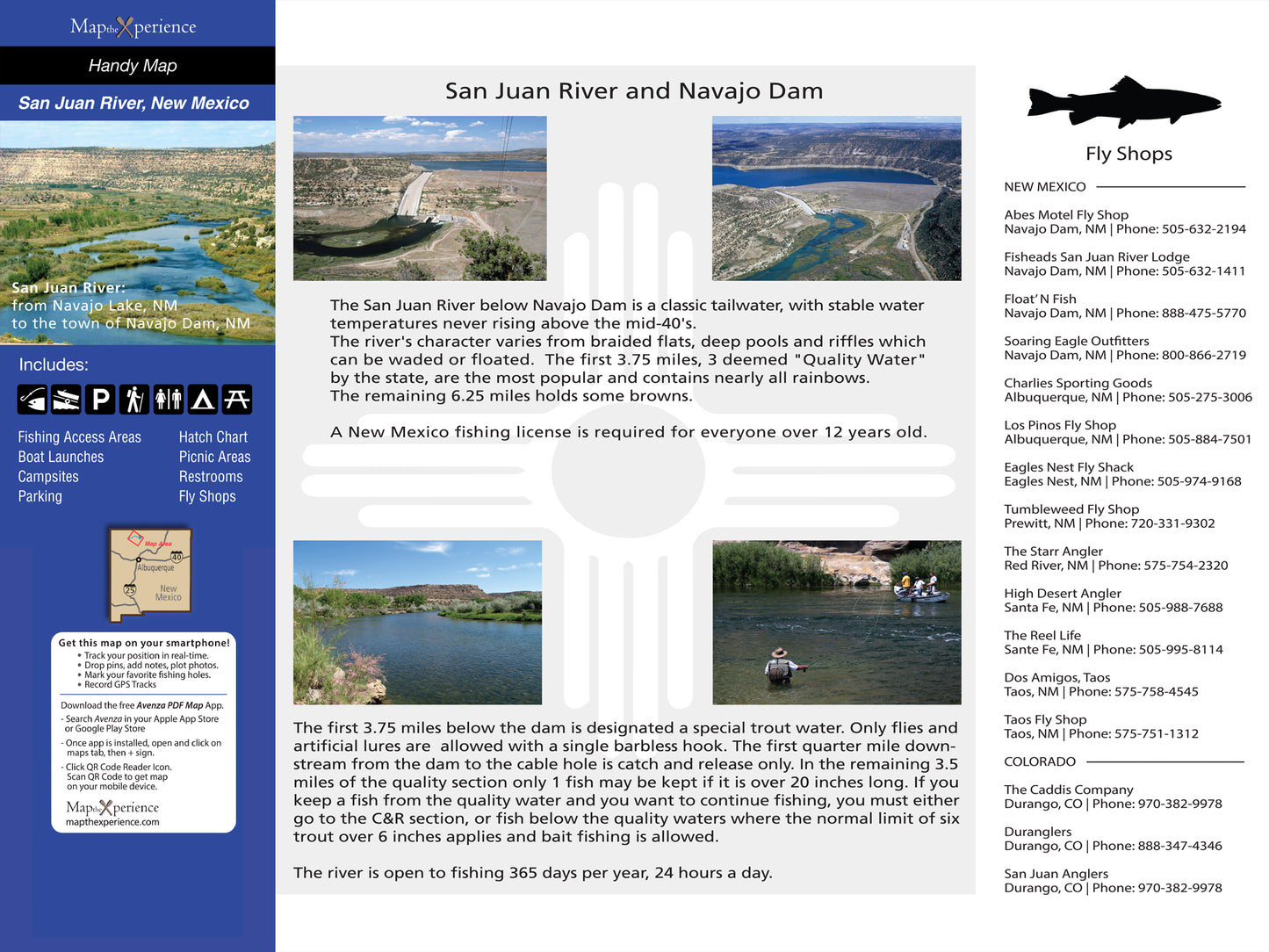 San Juan River, New Mexico Pocket Fishing Map