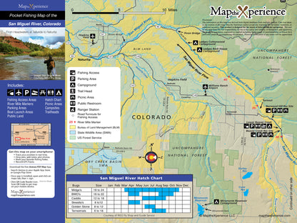 San Miguel River, Colorado Pocket Fishing Map