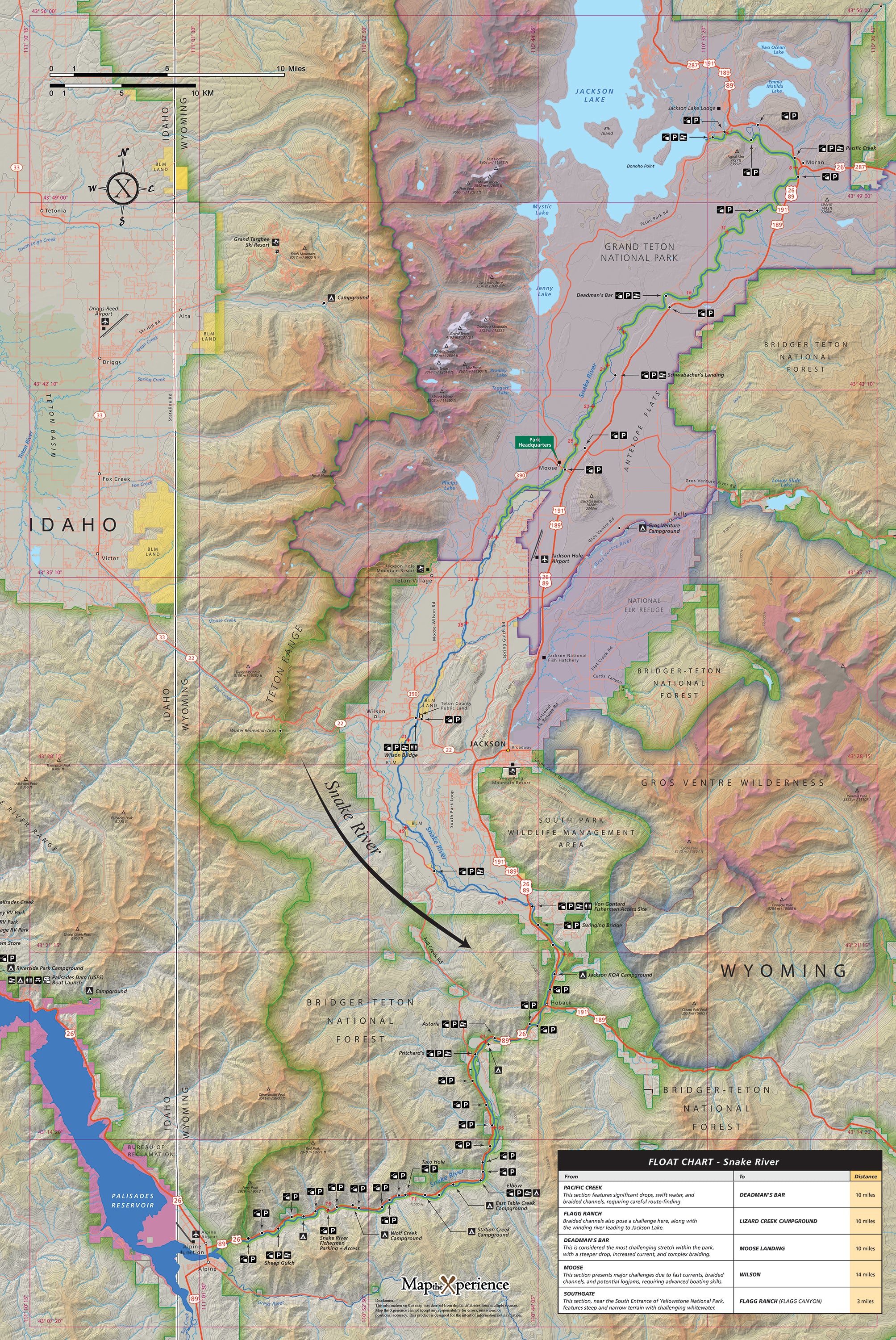 Map of the region around Yellowstone National Park with various routes and landmarks.
