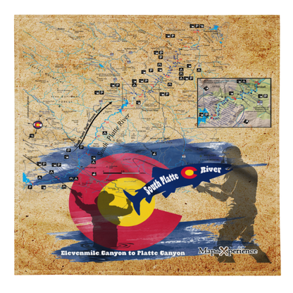 South Platte River, Colorado Handy Map Microfiber Bandana