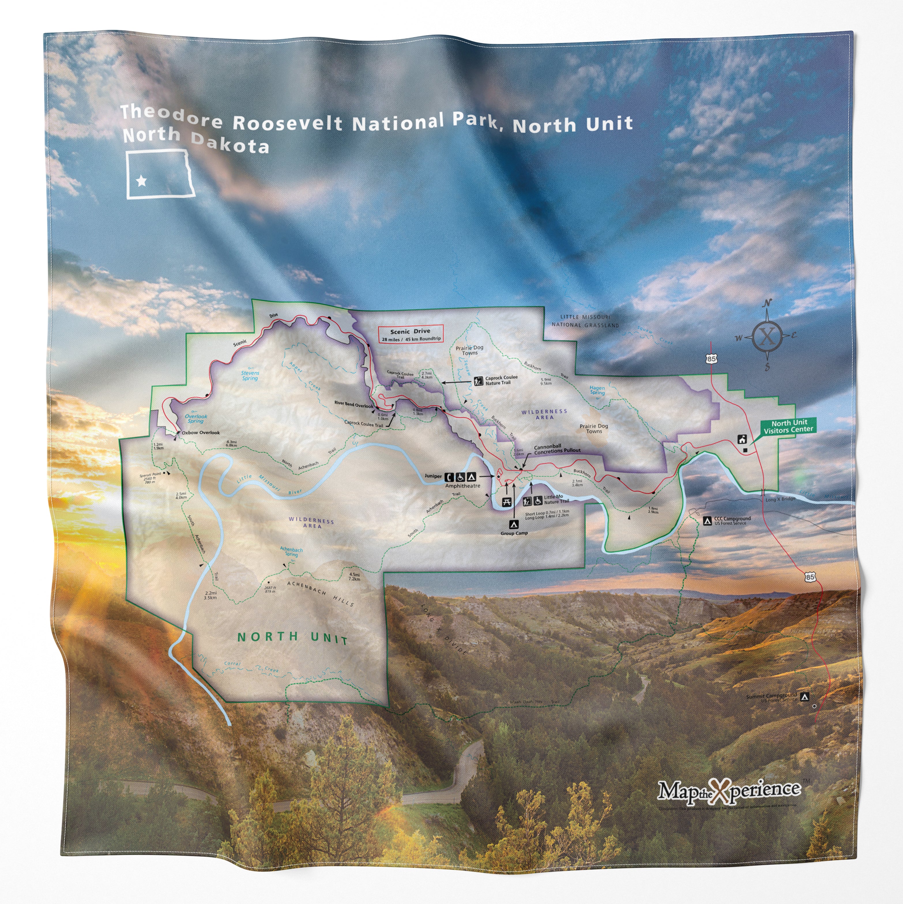 Theodore Roosevelt National Park Handy Map Bandana