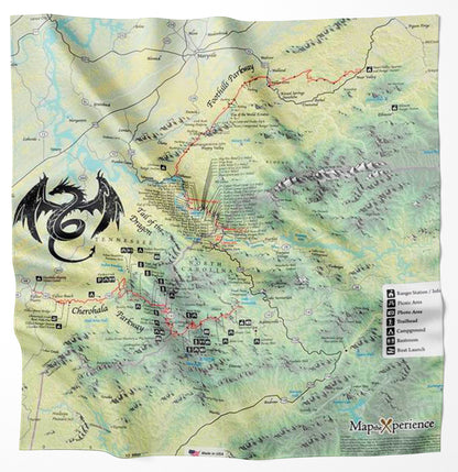 Tail of the Dragon, North Carolina Handy Map Bandana