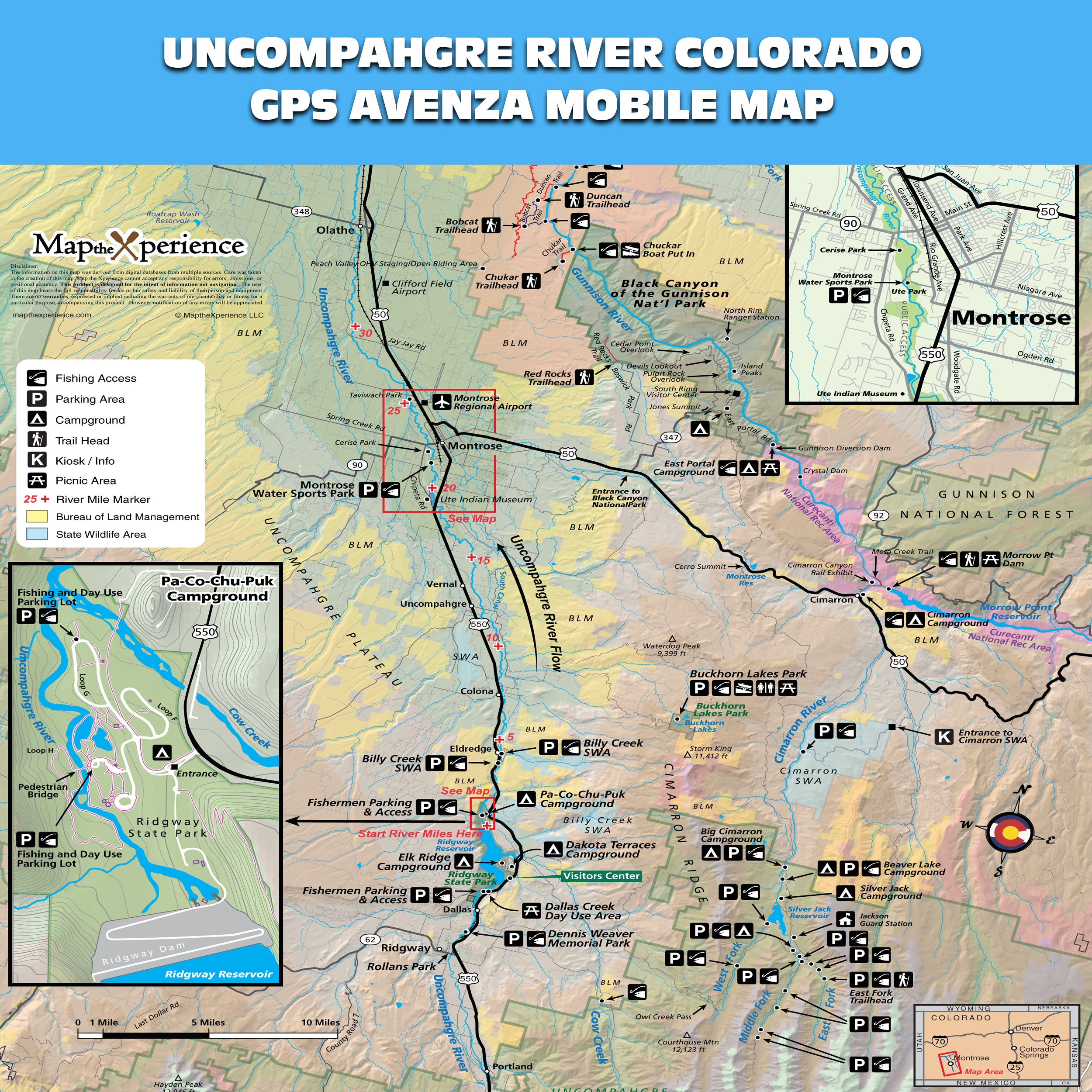 Uncompahgre River Colorado Mobile GPS Fishing Map