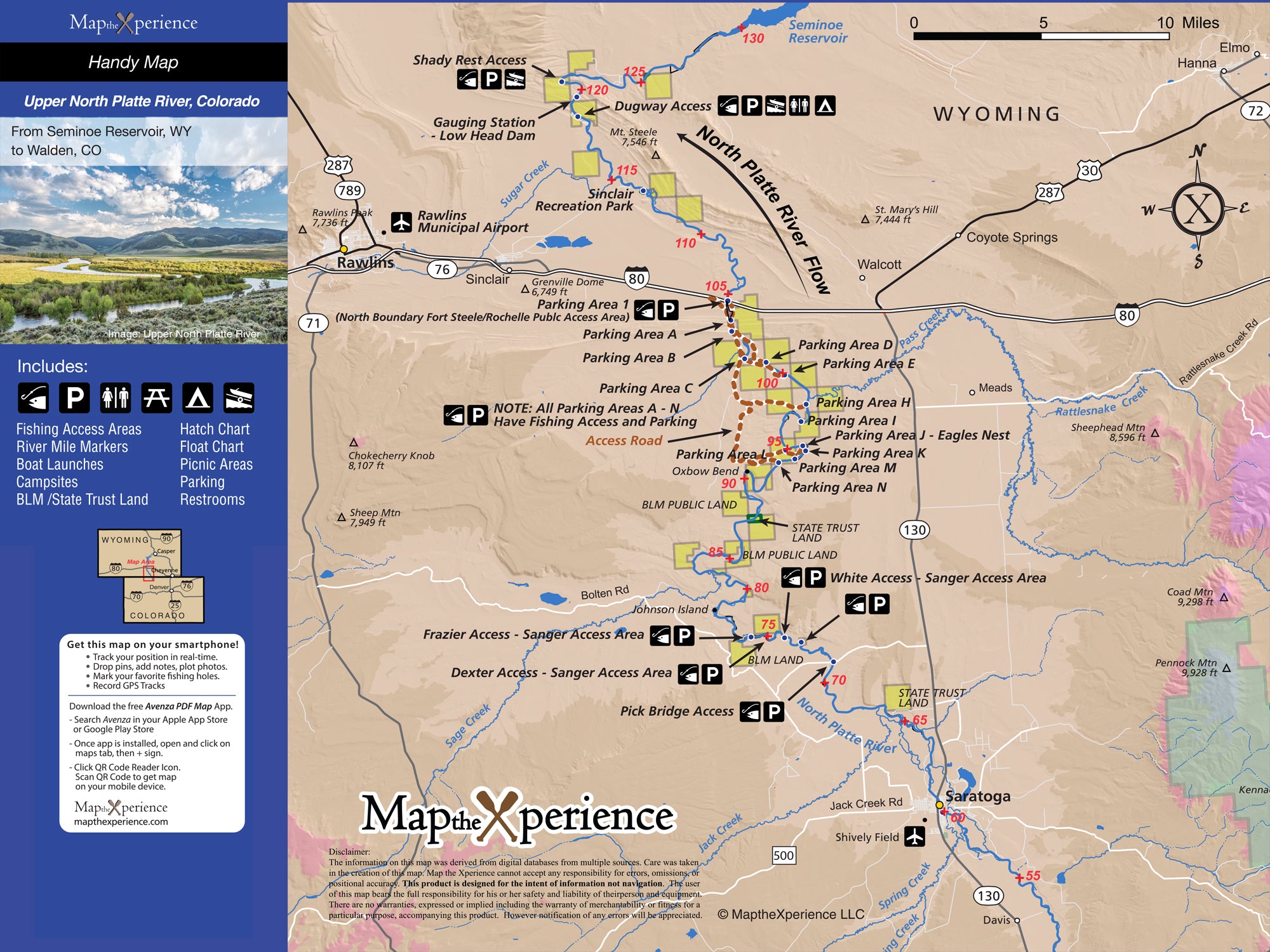 Upper North Platte River Wyoming Fly Fishing Map | Public Access Guide