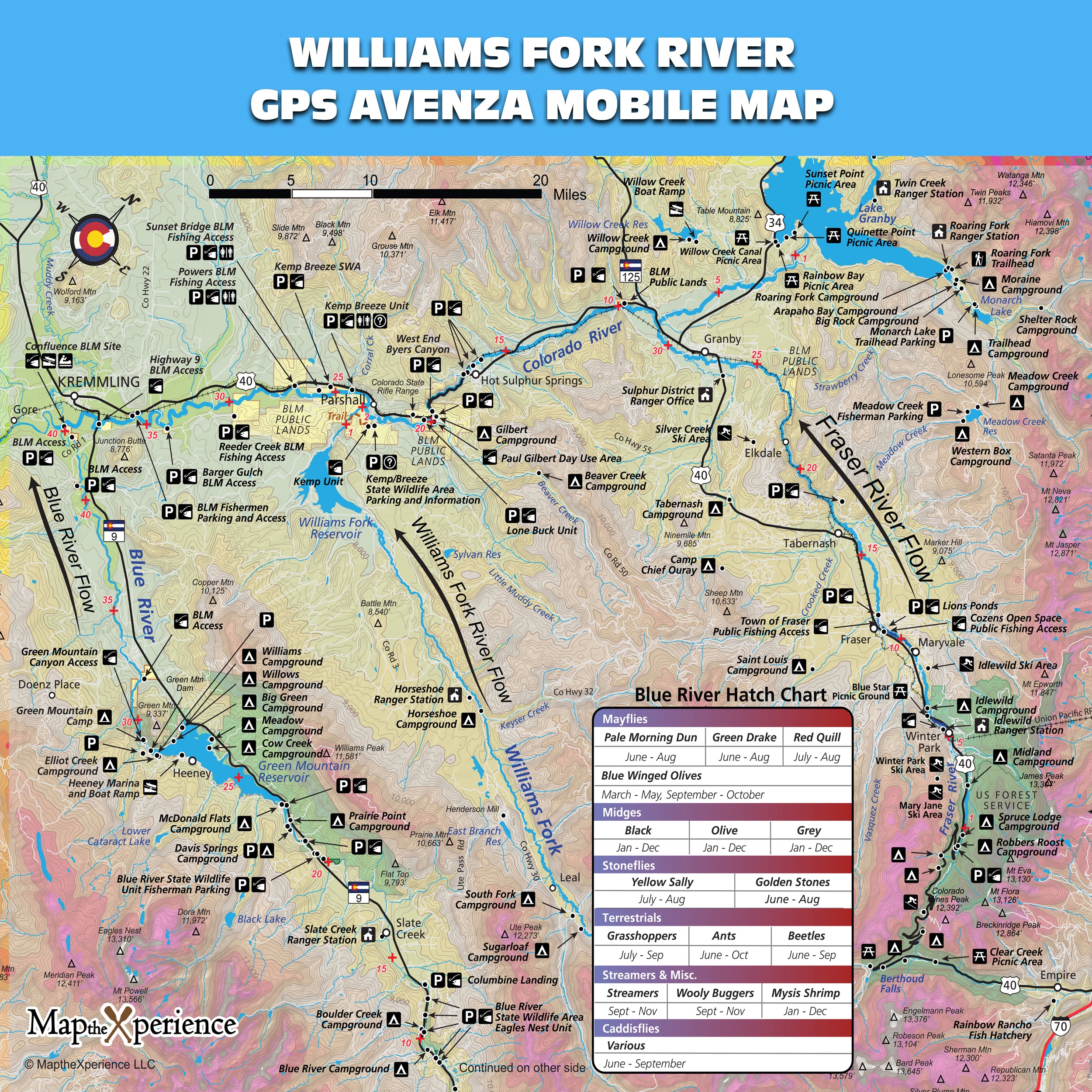 Williams Fork River Colorado Mobile GPS Fishing Map