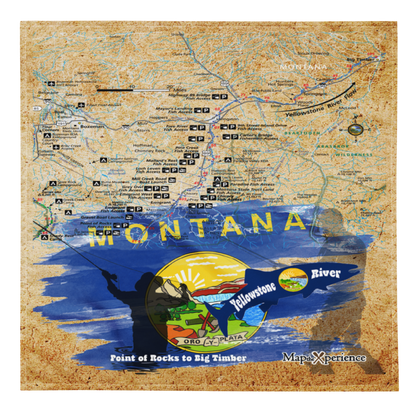 Yellowstone River, Montana Handy Map Microfiber Bandana