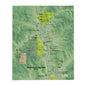 Sun Valley Summer Trails Map Fleece Throw Blanket