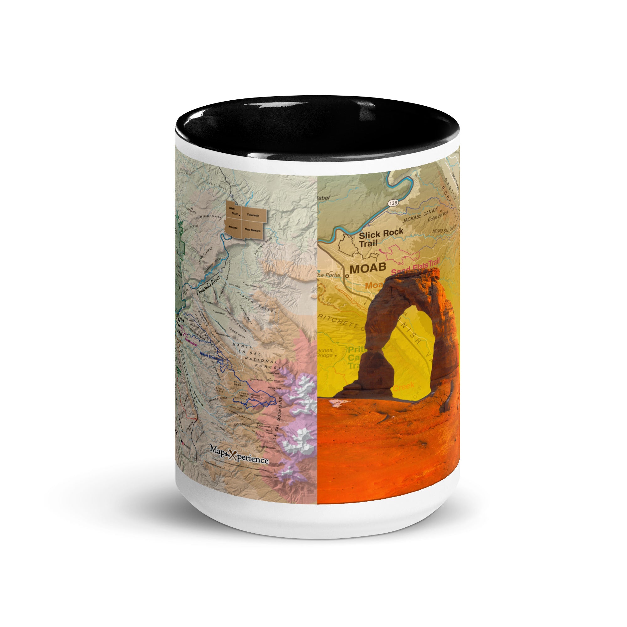 Moab, Utah Trails Mug with Black Inside