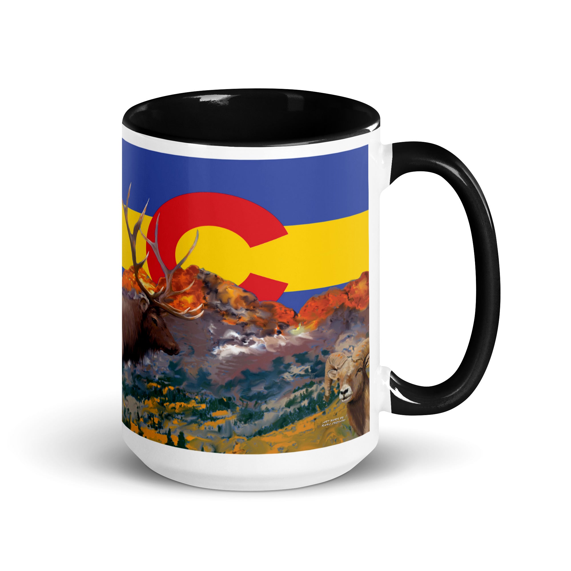 Rocky Mountain National Park Mug with Black Inside
