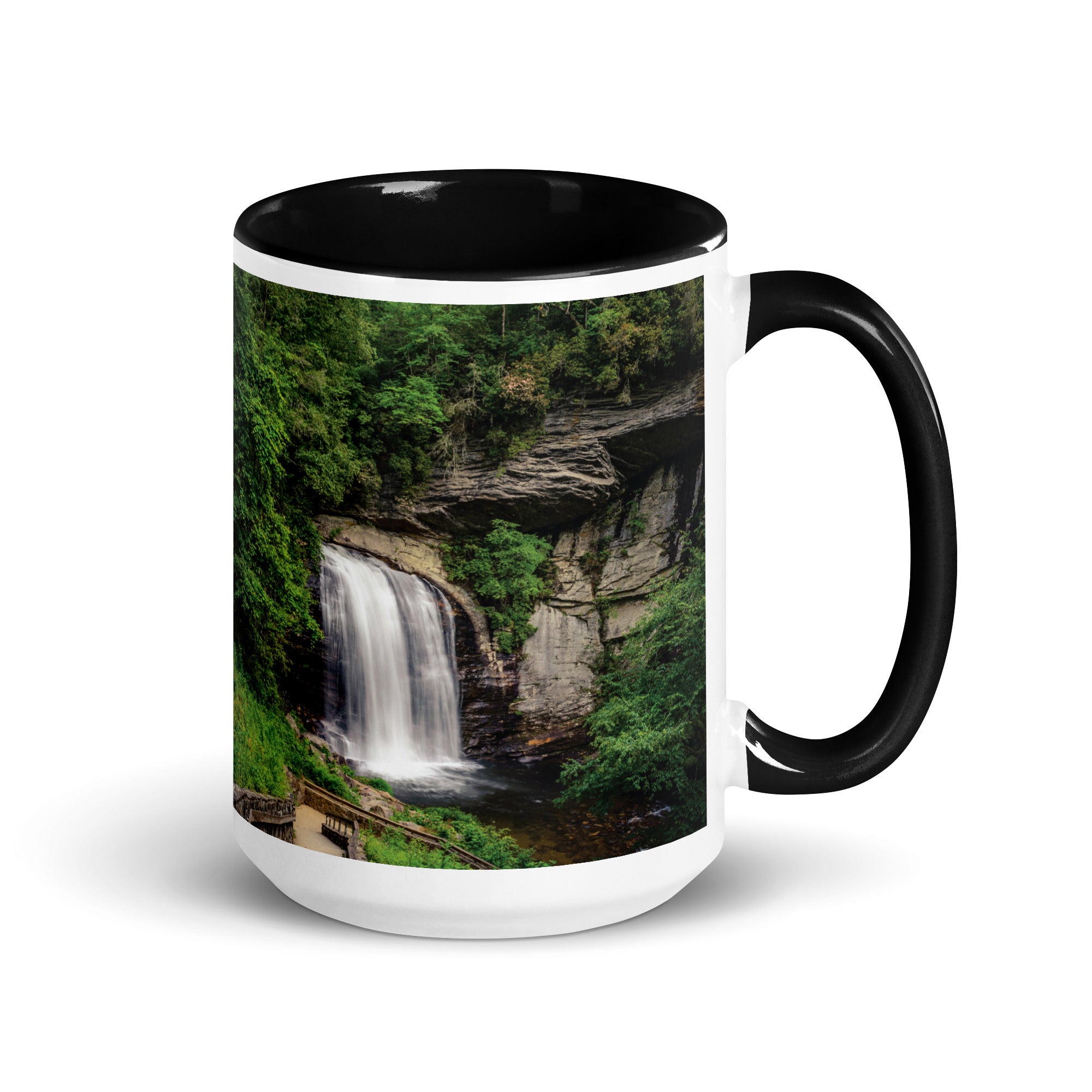 Brevard, North Carolina Waterfalls Mug with Black Inside
