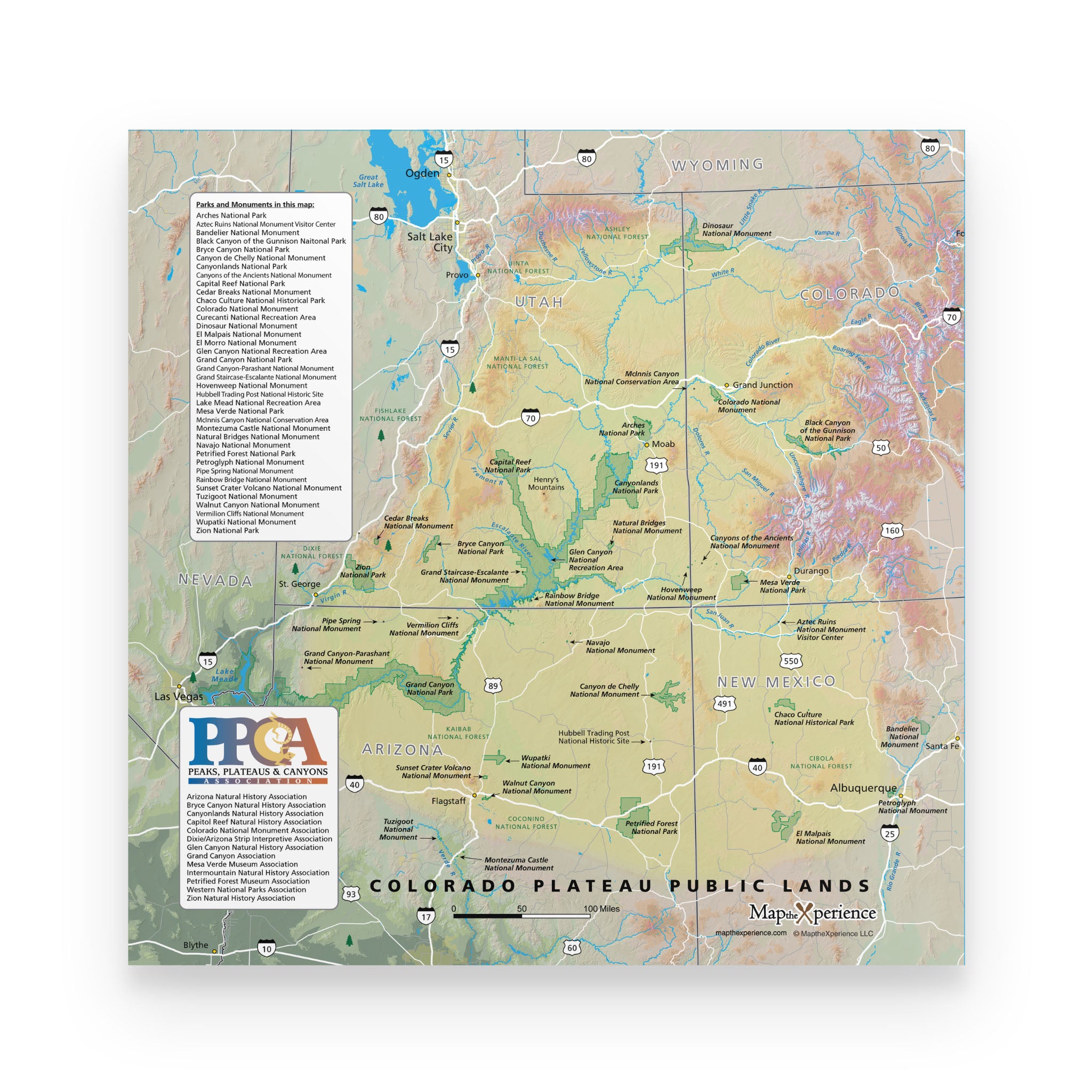Colorado Plateau Map Poster | Free Mobile Map