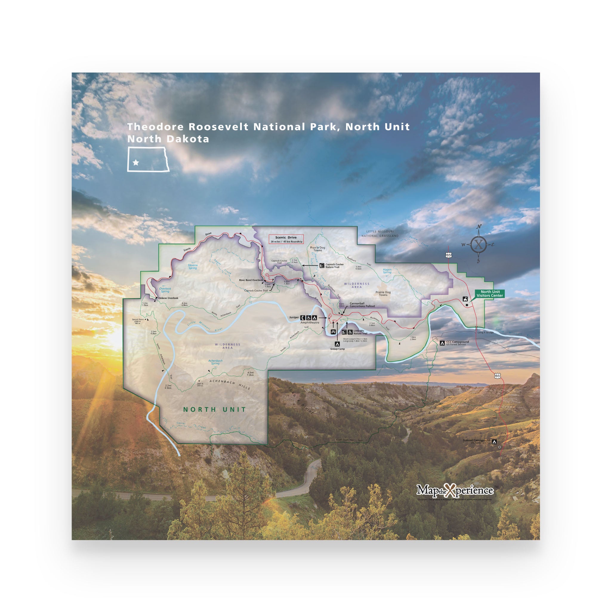 Theodore Roosevelt National Park North Map Poster | Free Mobile Map