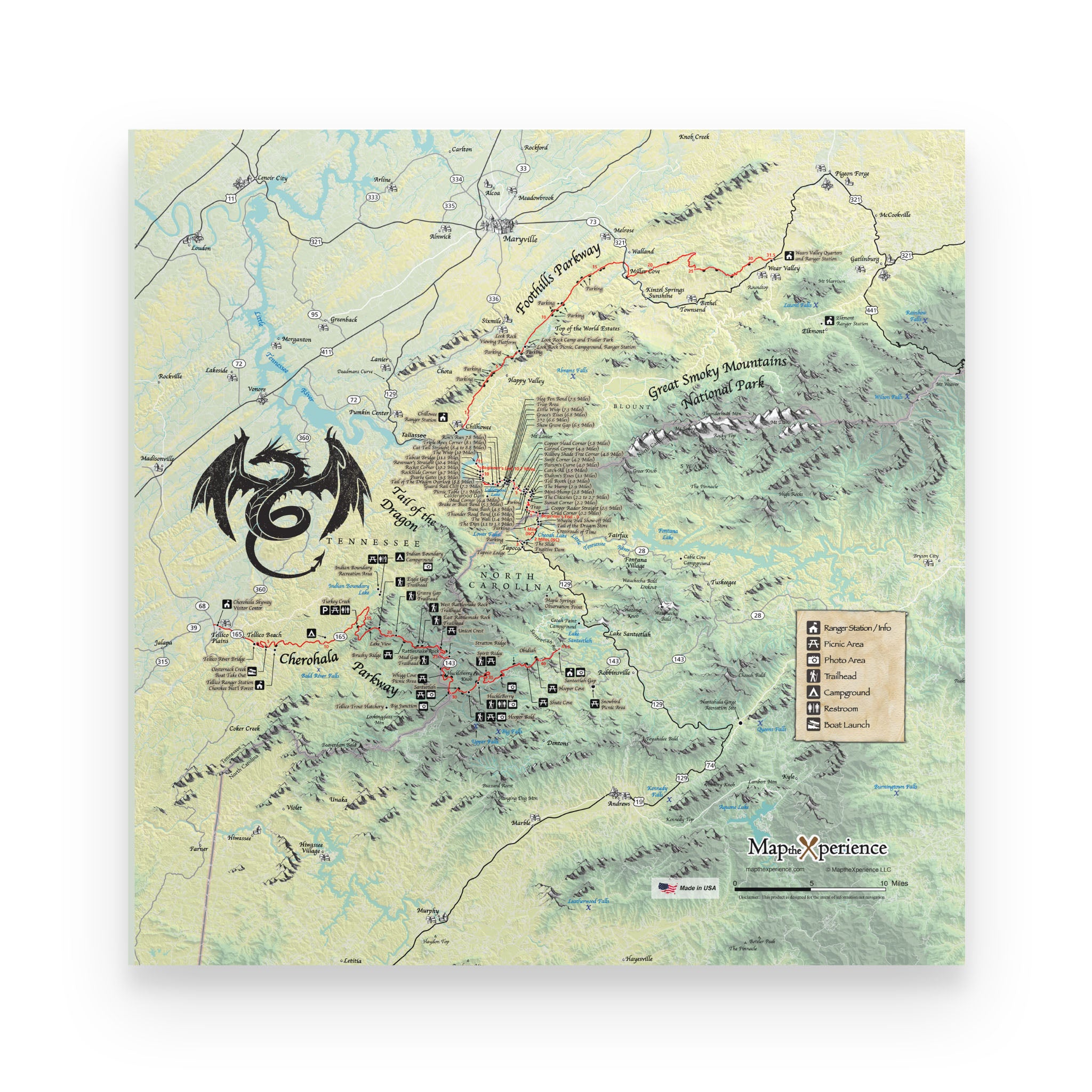 Tail of the Dragon Map Poster | Free Mobile Map