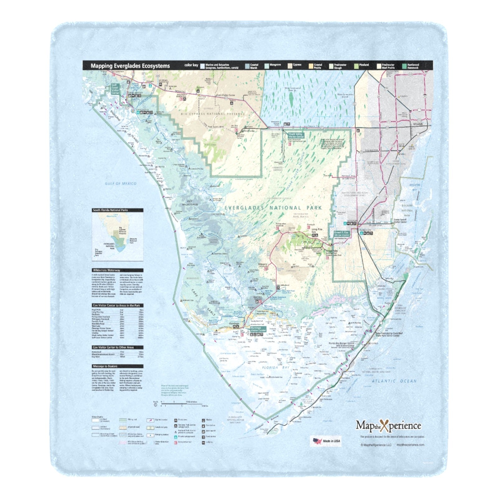 Everglades National Park Map Ultra-Soft Micro Fleece Blanket