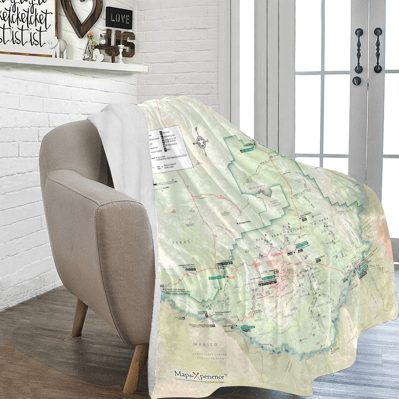 Big Bend National Park Map Ultra-Soft Micro Fleece Blanket