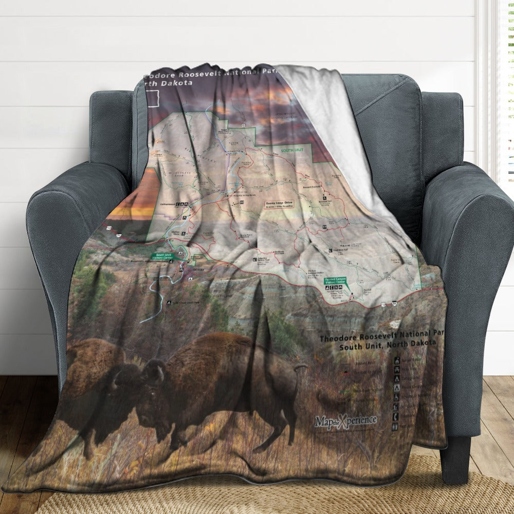 Theodore Roosevelt National Park South Super Soft Flannel Blanket