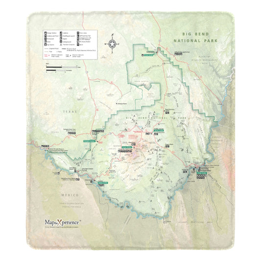 Big Bend National Park Map Ultra-Soft Micro Fleece Blanket