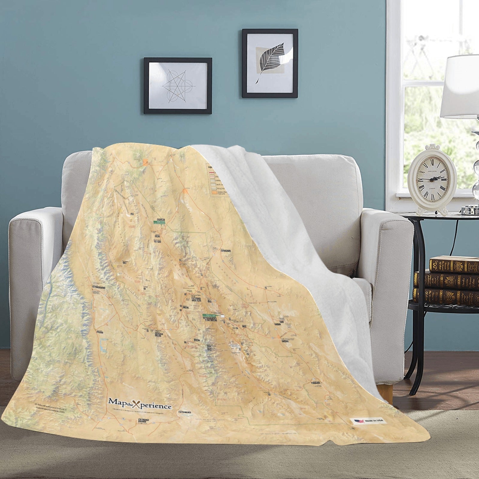 Death Valley National Park Map Ultra-Soft Micro Fleece Blanket