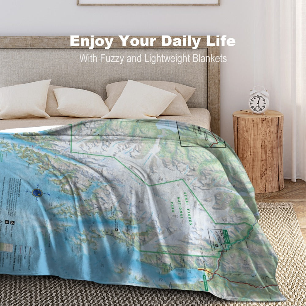 Kenai Fjords National Park Super Soft Flannel Blanket