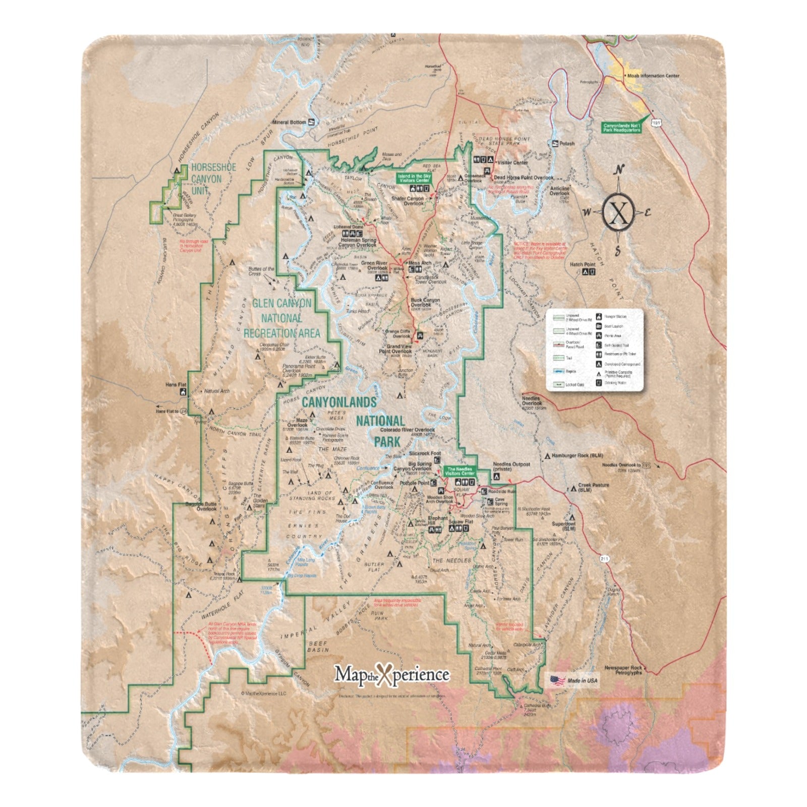 Canyonlands National Park Map Ultra-Soft Micro Fleece Blanket