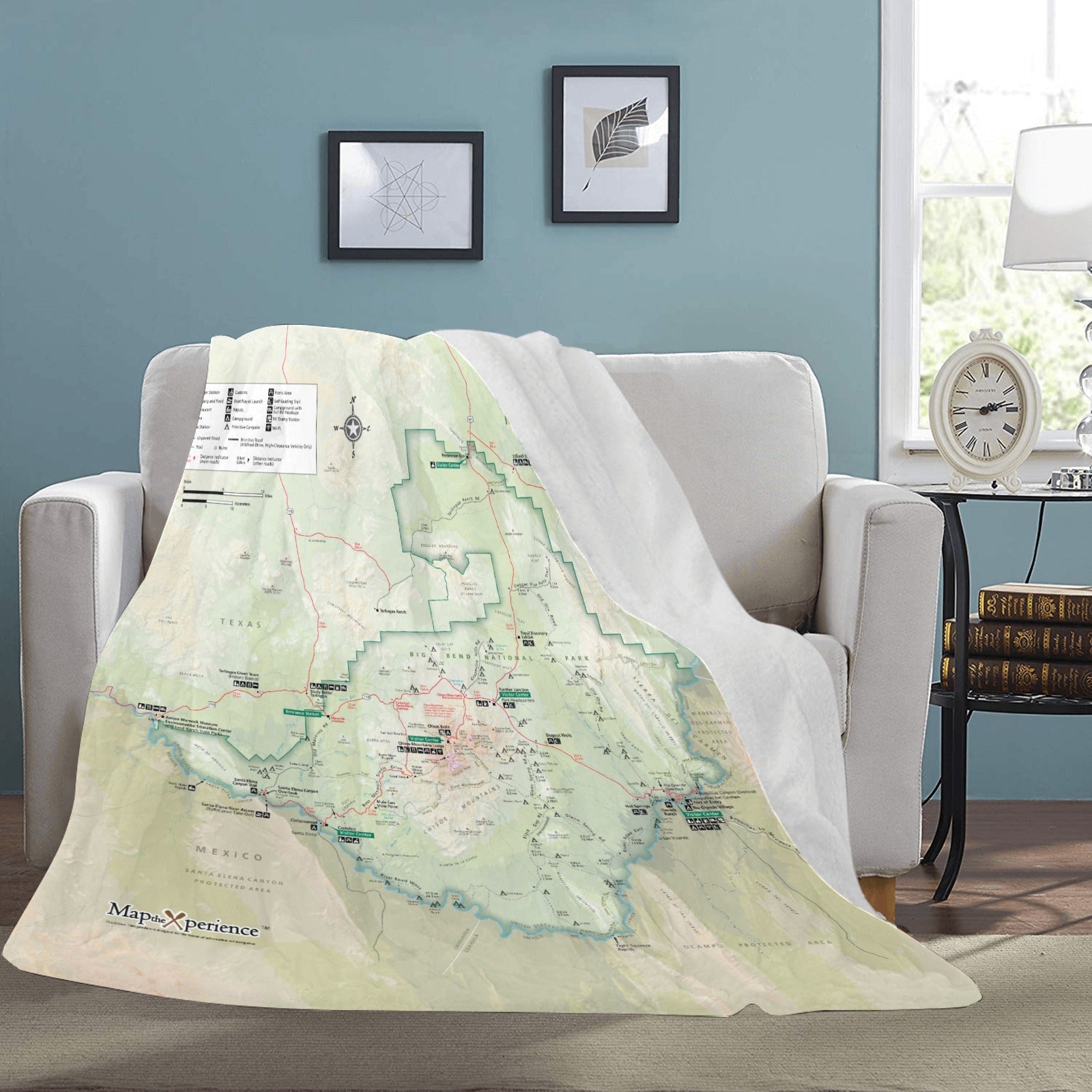 Big Bend National Park Map Ultra-Soft Micro Fleece Blanket