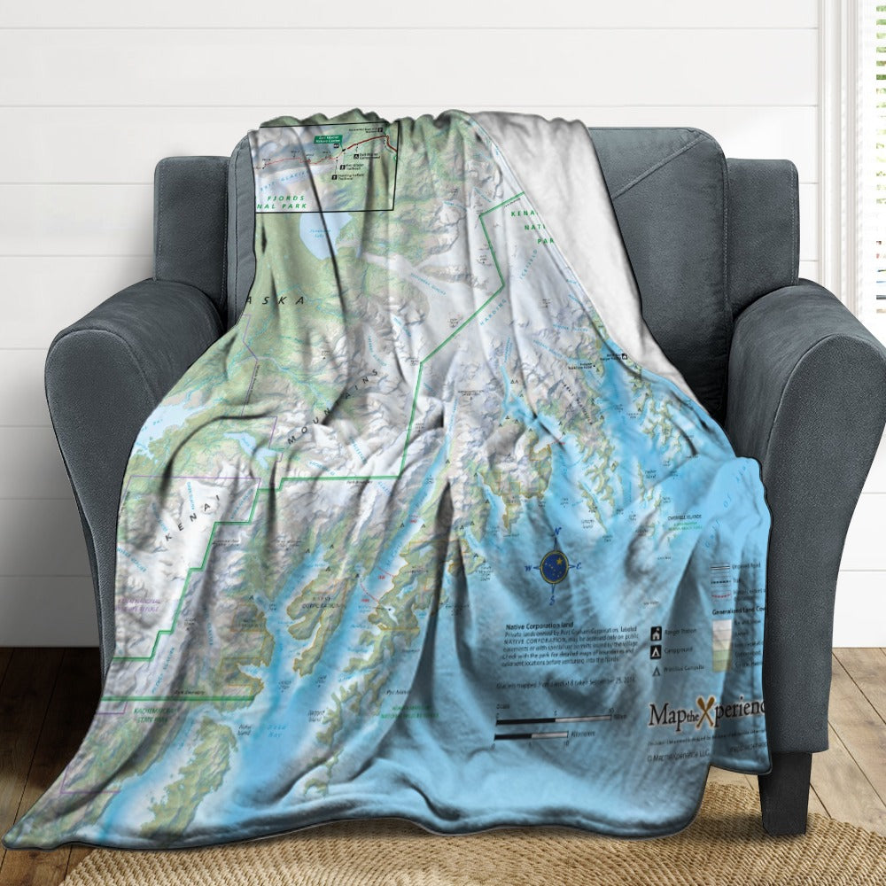 Kenai Fjords National Park Super Soft Flannel Blanket