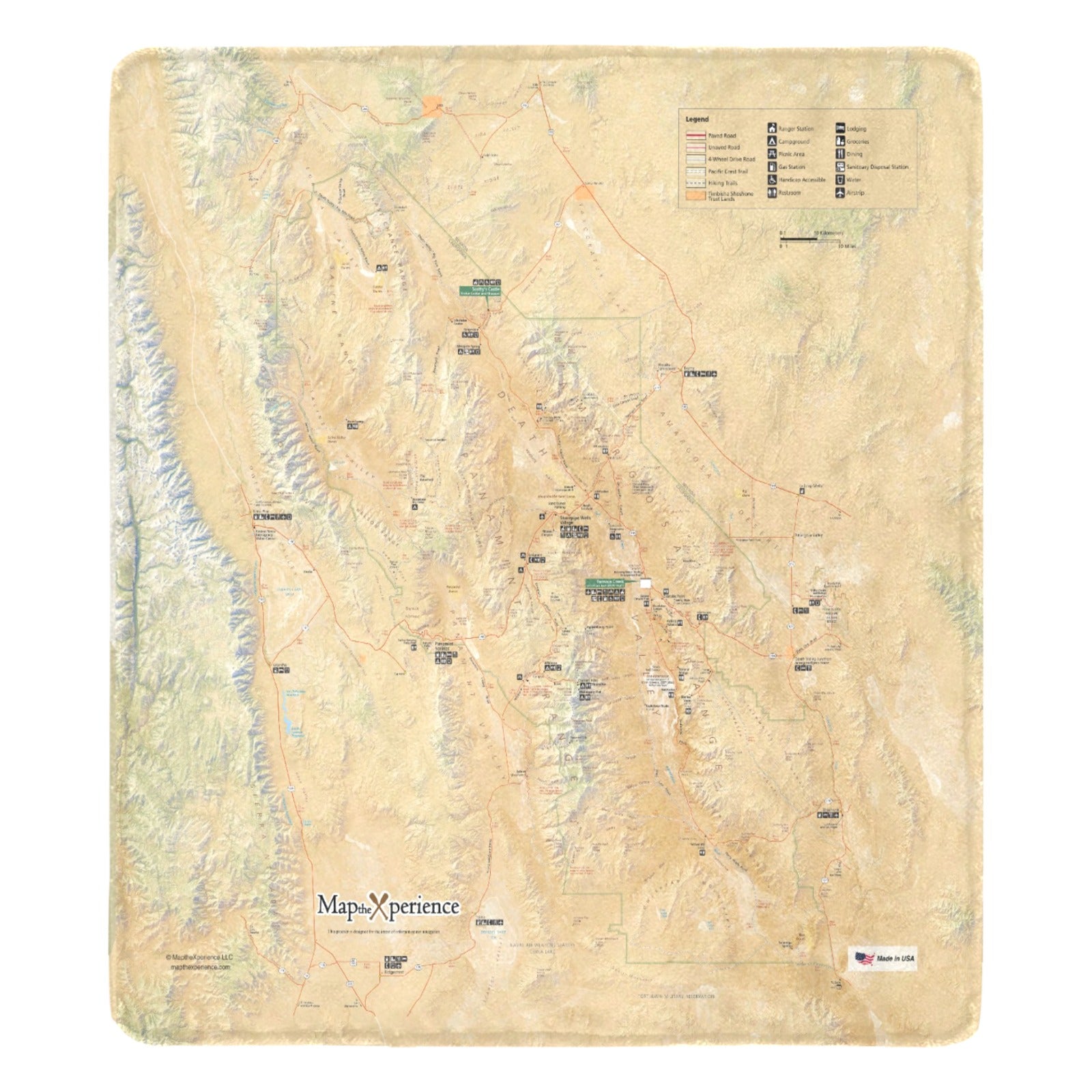 Death Valley National Park Map Ultra-Soft Micro Fleece Blanket