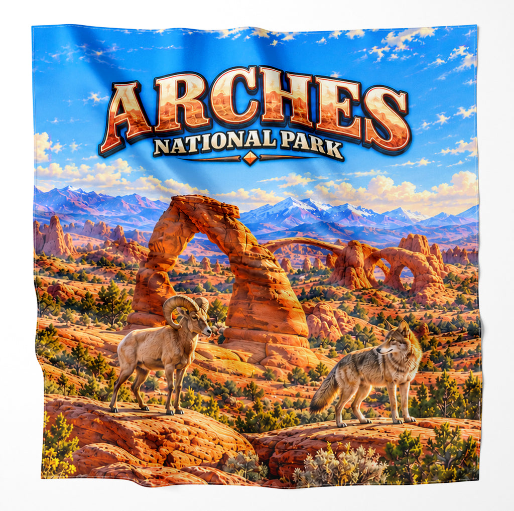 Arches National Park – Microfiber Map Cloth Bandana