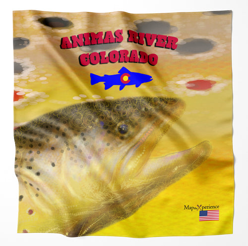 Animas River Colorado Microfiber Map Bandana