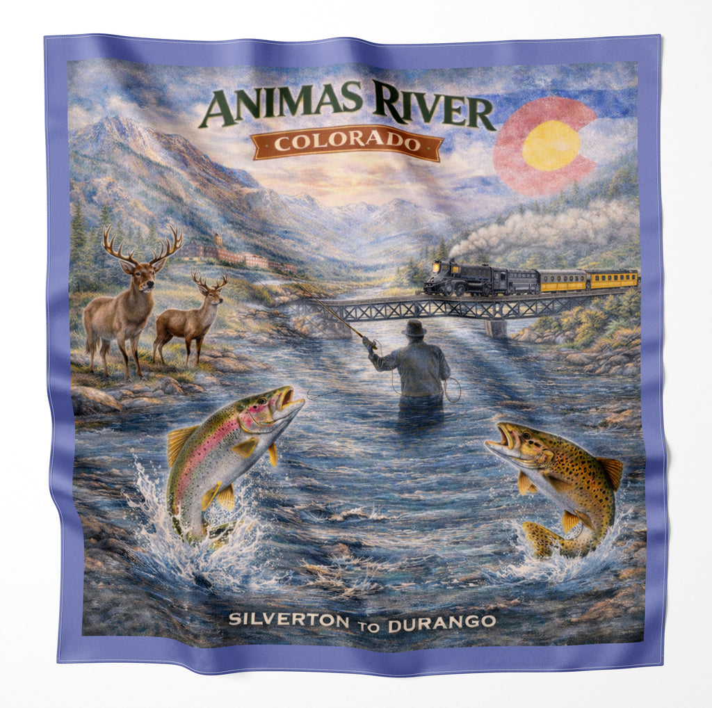 Animas River Colorado Fly Fishing Microfiber Cloth Bandana