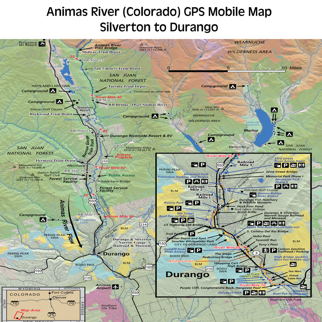 Animas River Colorado Mobile GPS Map