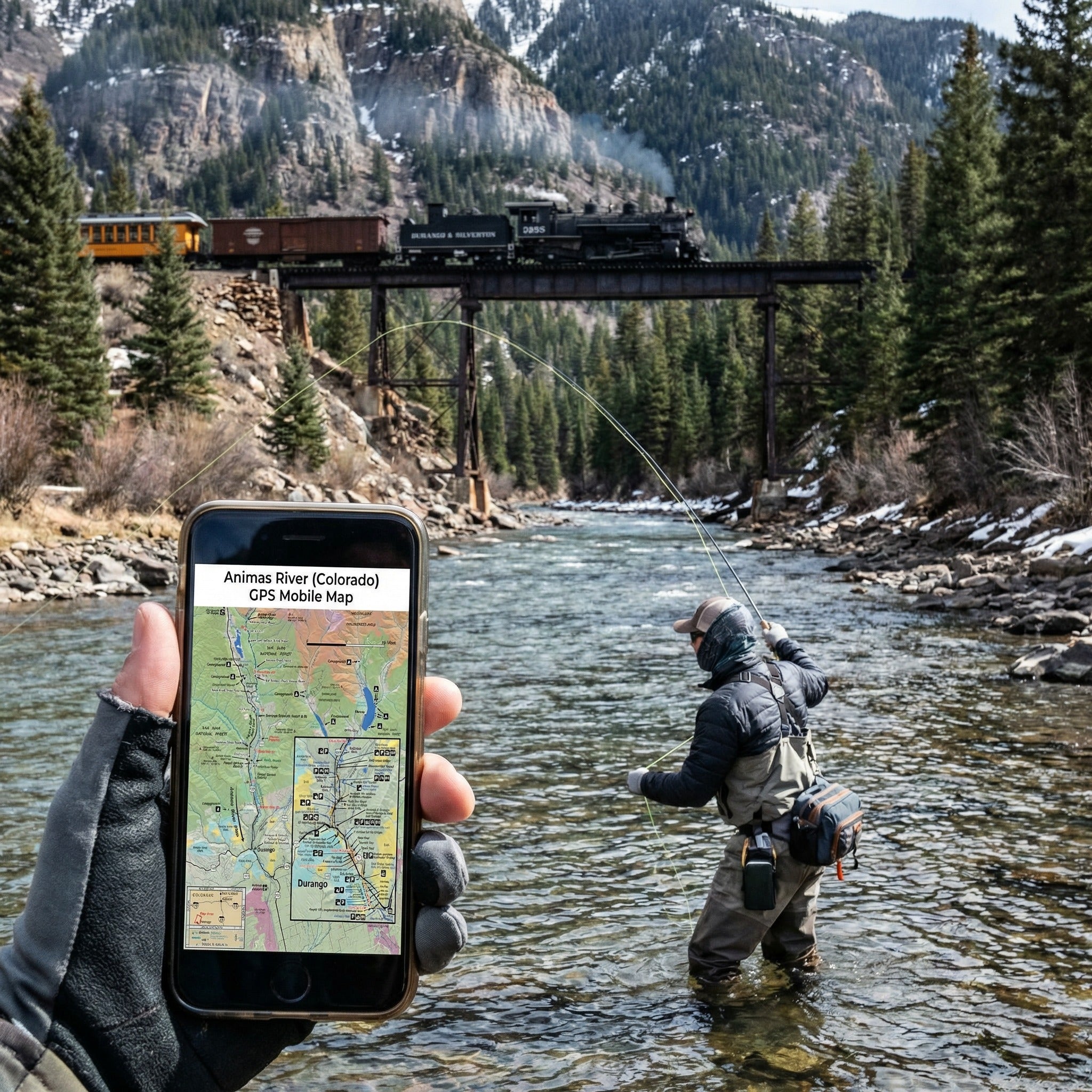 Animas River Colorado Mobile GPS Fishing Map